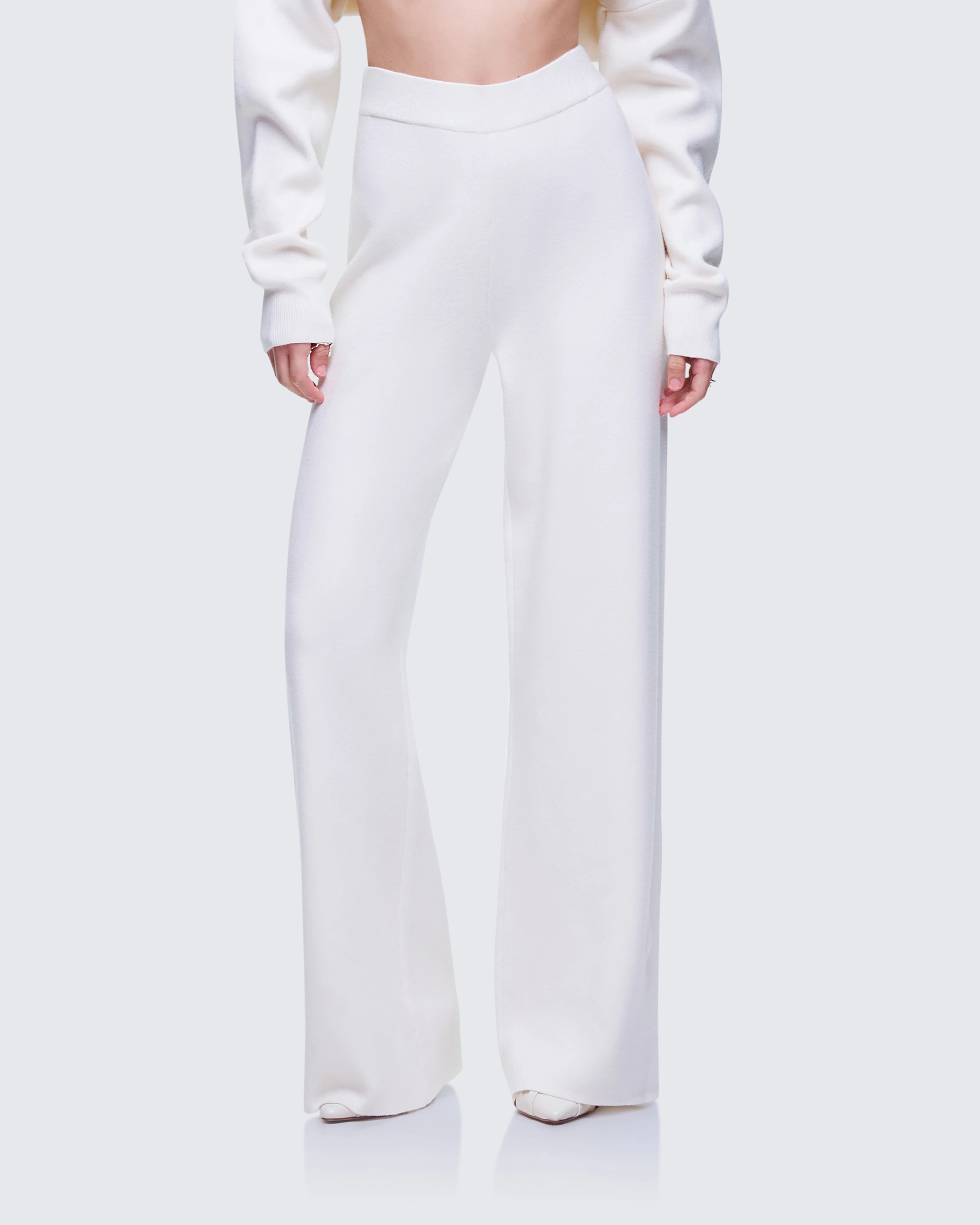 Sylvana Cream Knit Oversized Pants - Image 3