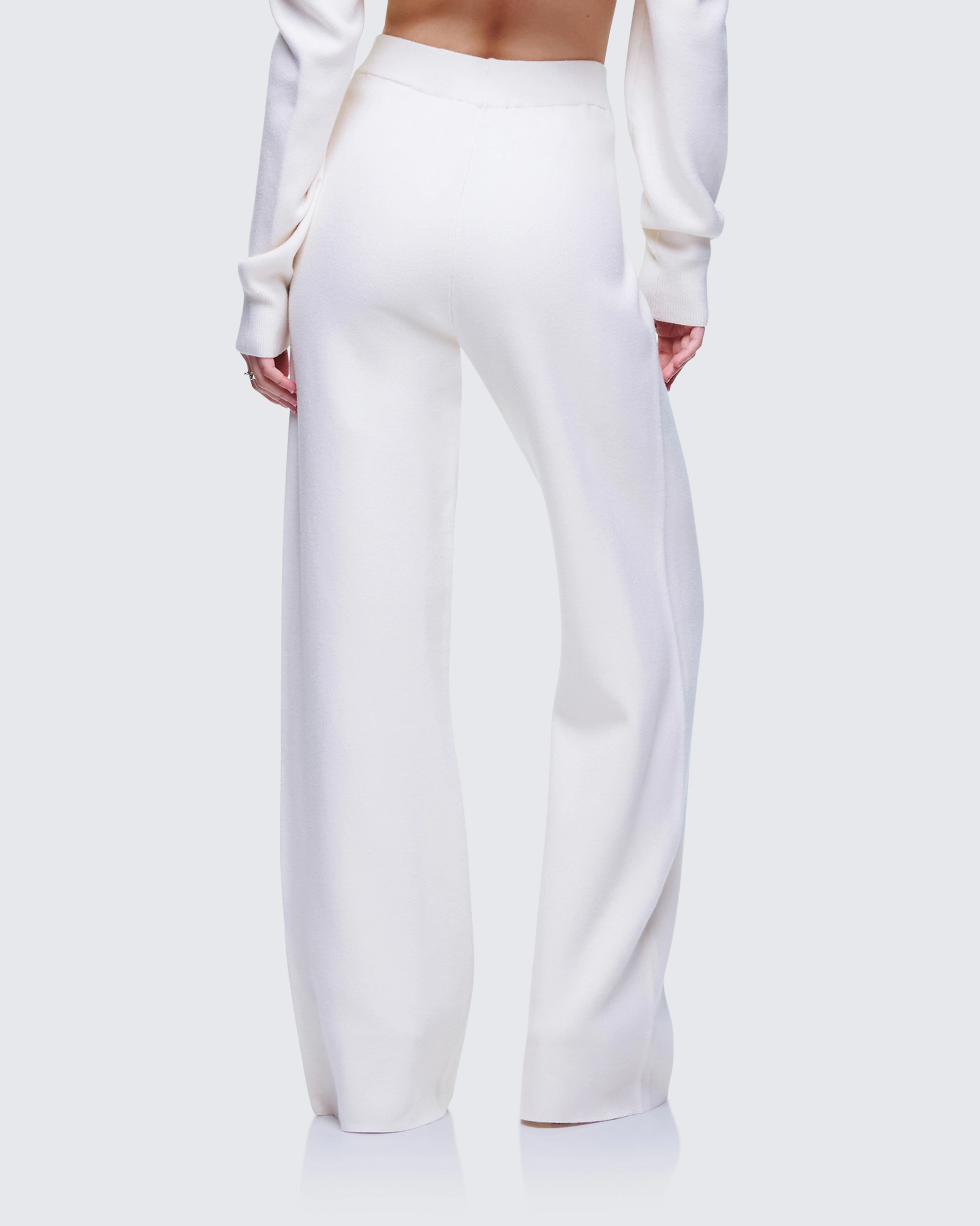 Sylvana Cream Knit Oversized Pants - Image 4
