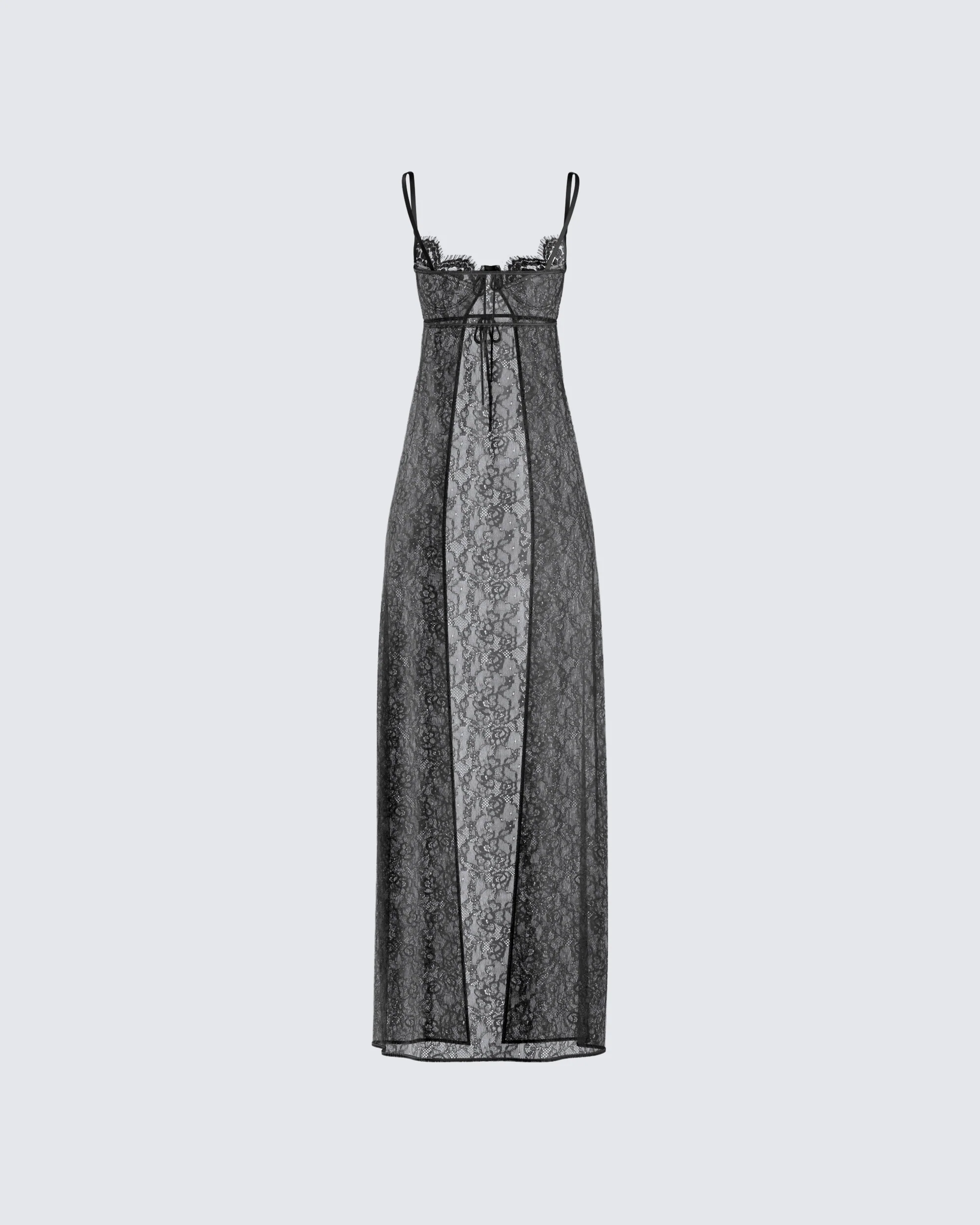 Sylvia Black Lace Maxi Top - Image 3