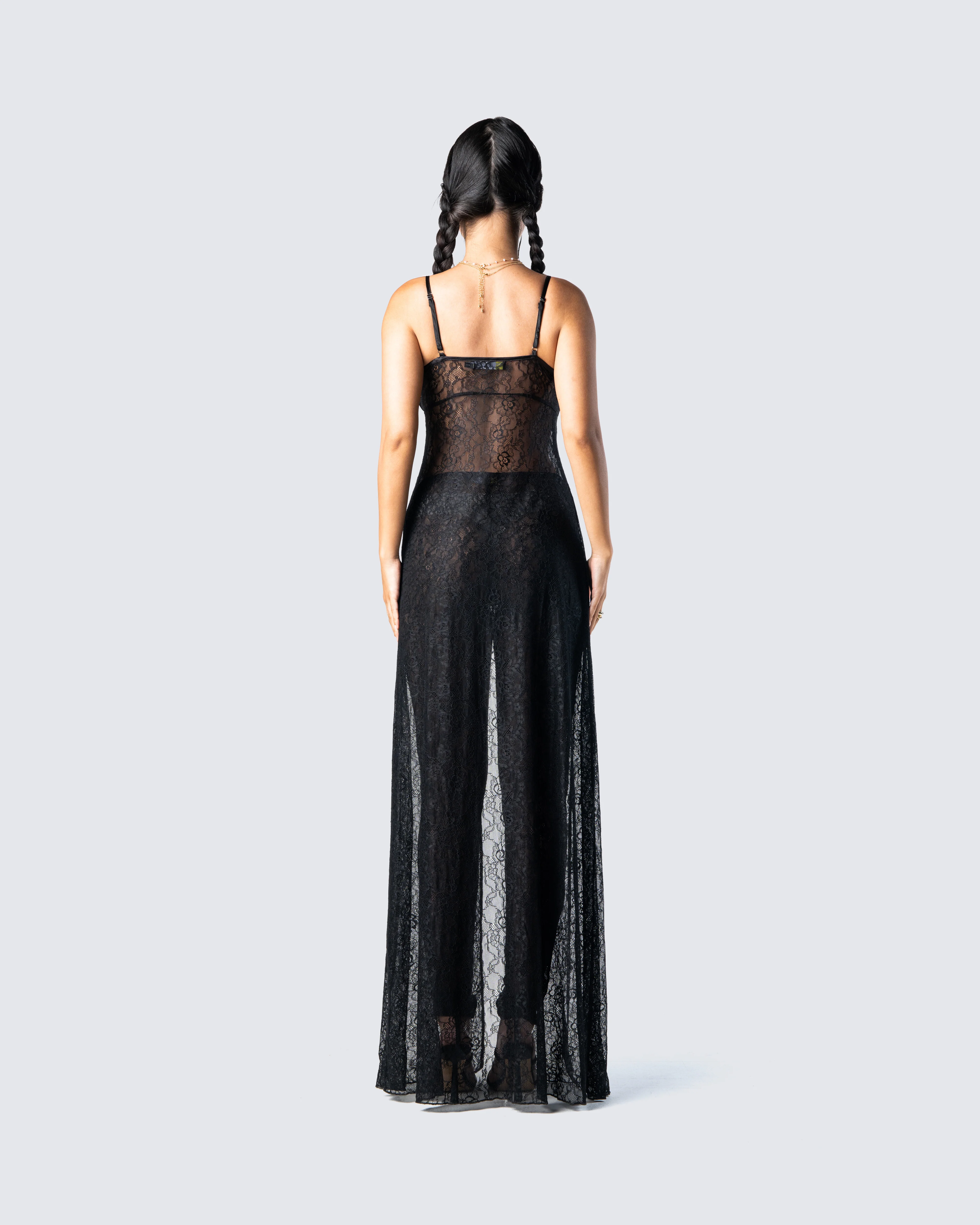 Sylvia Black Lace Maxi Top - Image 6