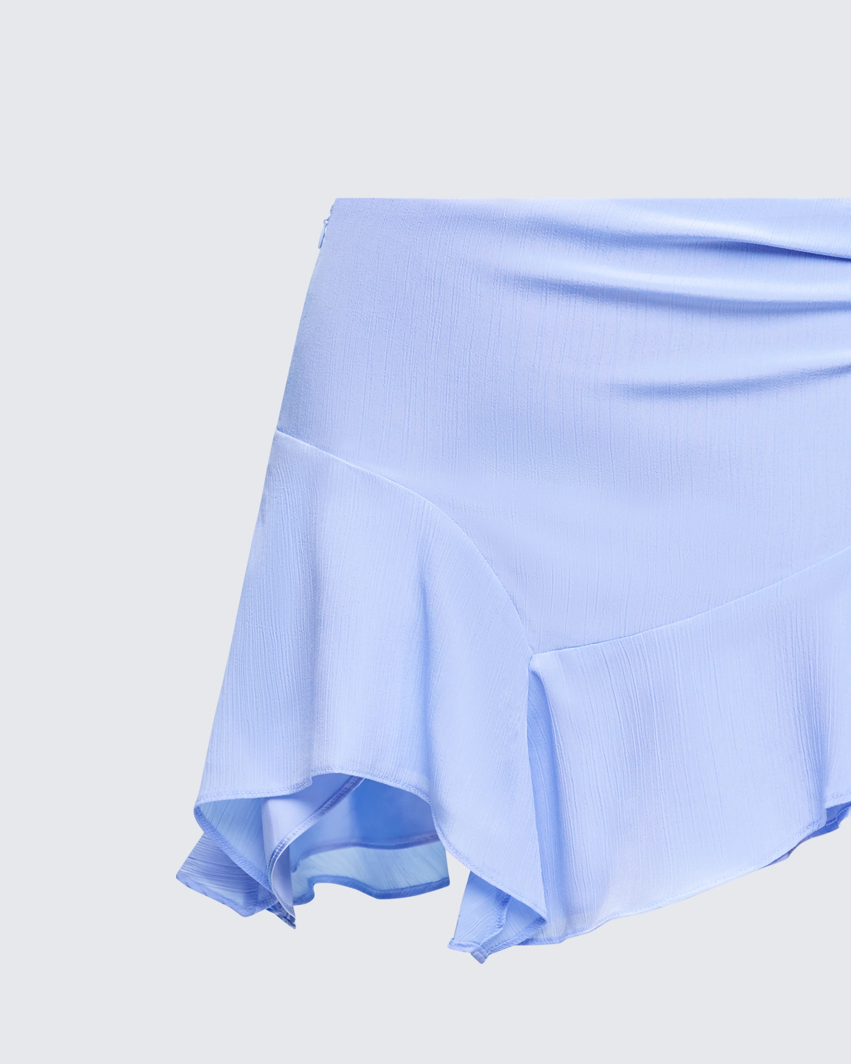Sylvie Blue Tie Asymmetric Mini Skirt - Image 6