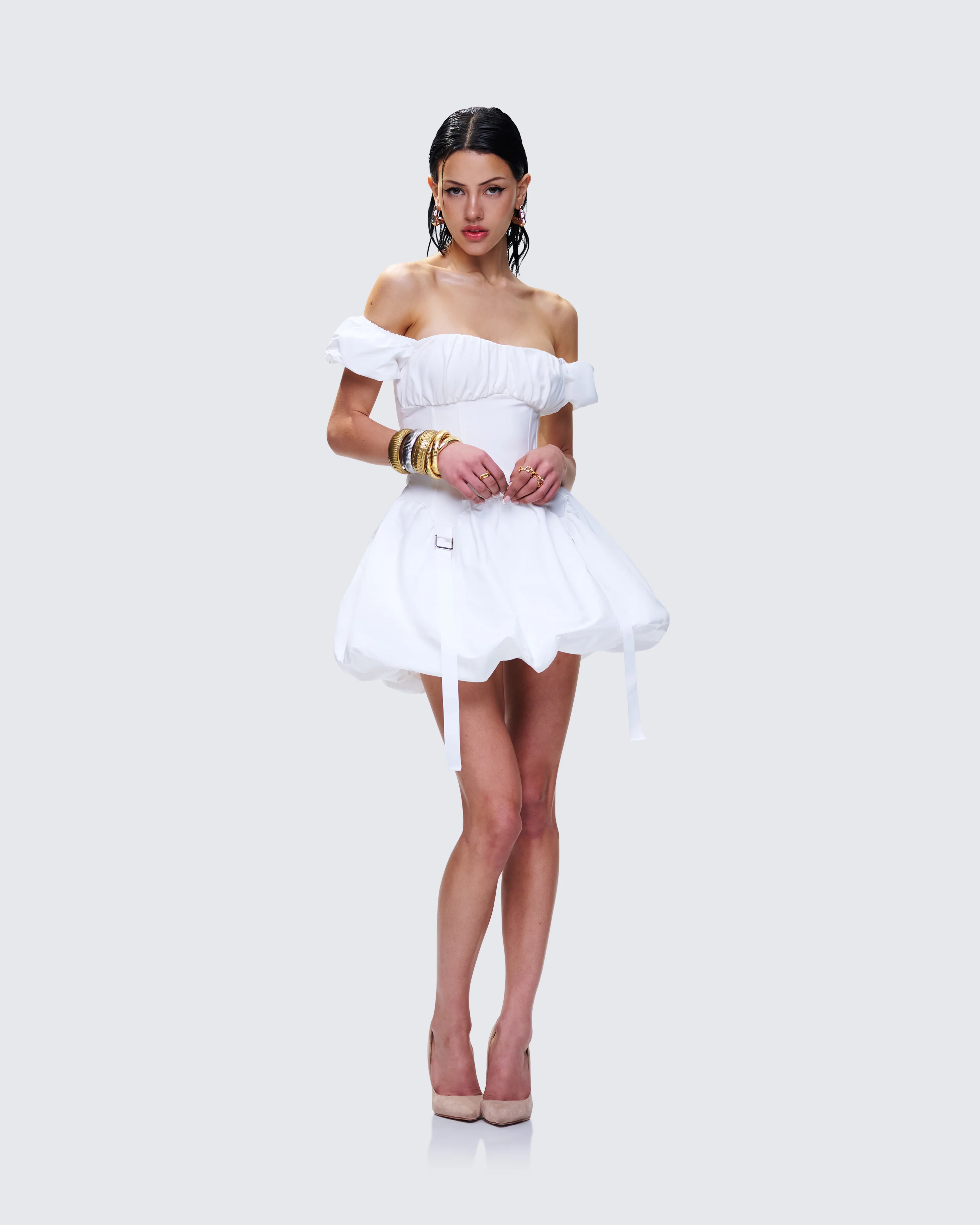 Tabitha White Corset Mini Dress - Image 3