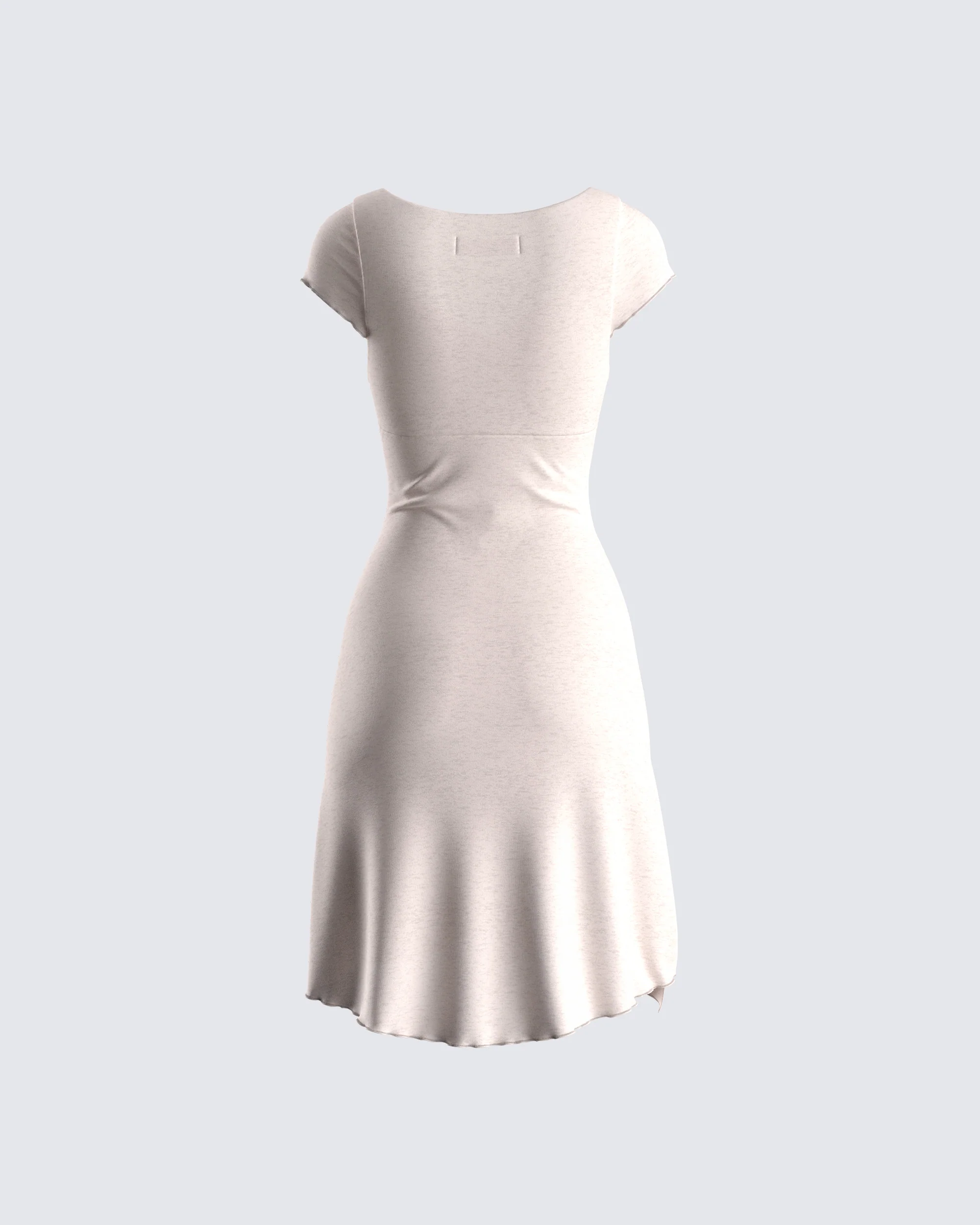 Tai Beige Jersey Ruffle Dress - Image 3