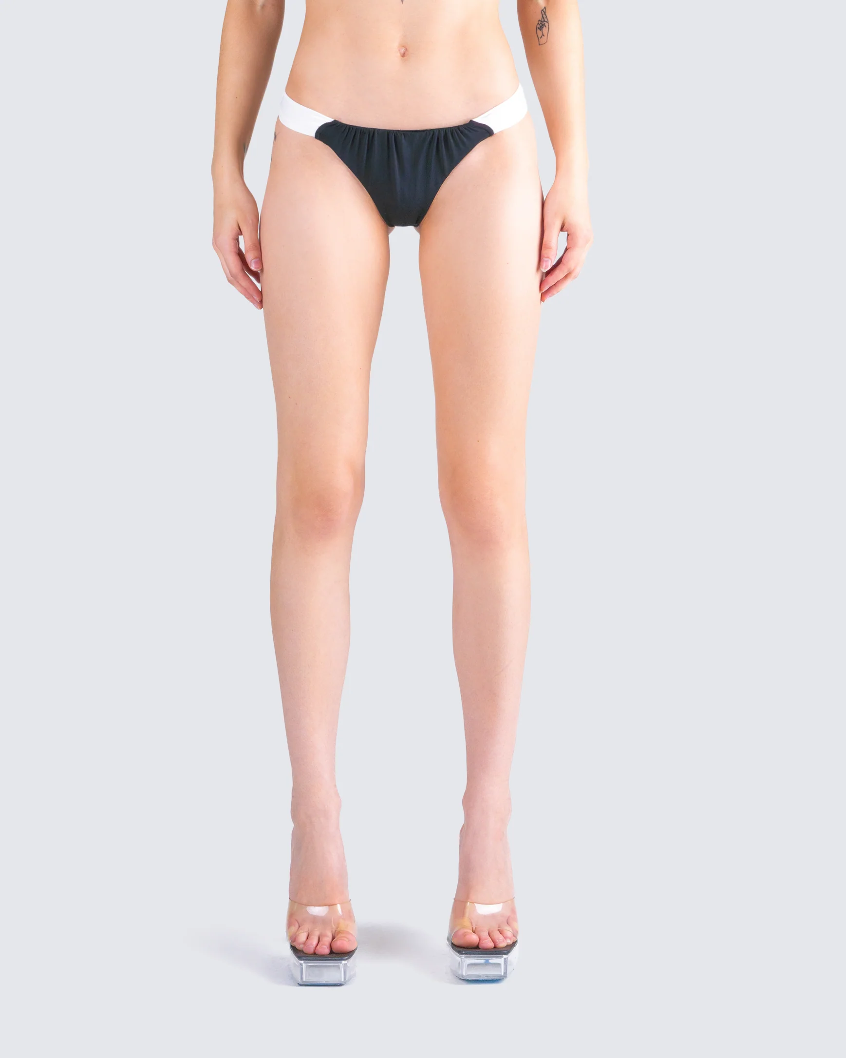 Taika Black Shirred Bikini Bottom - Image 4