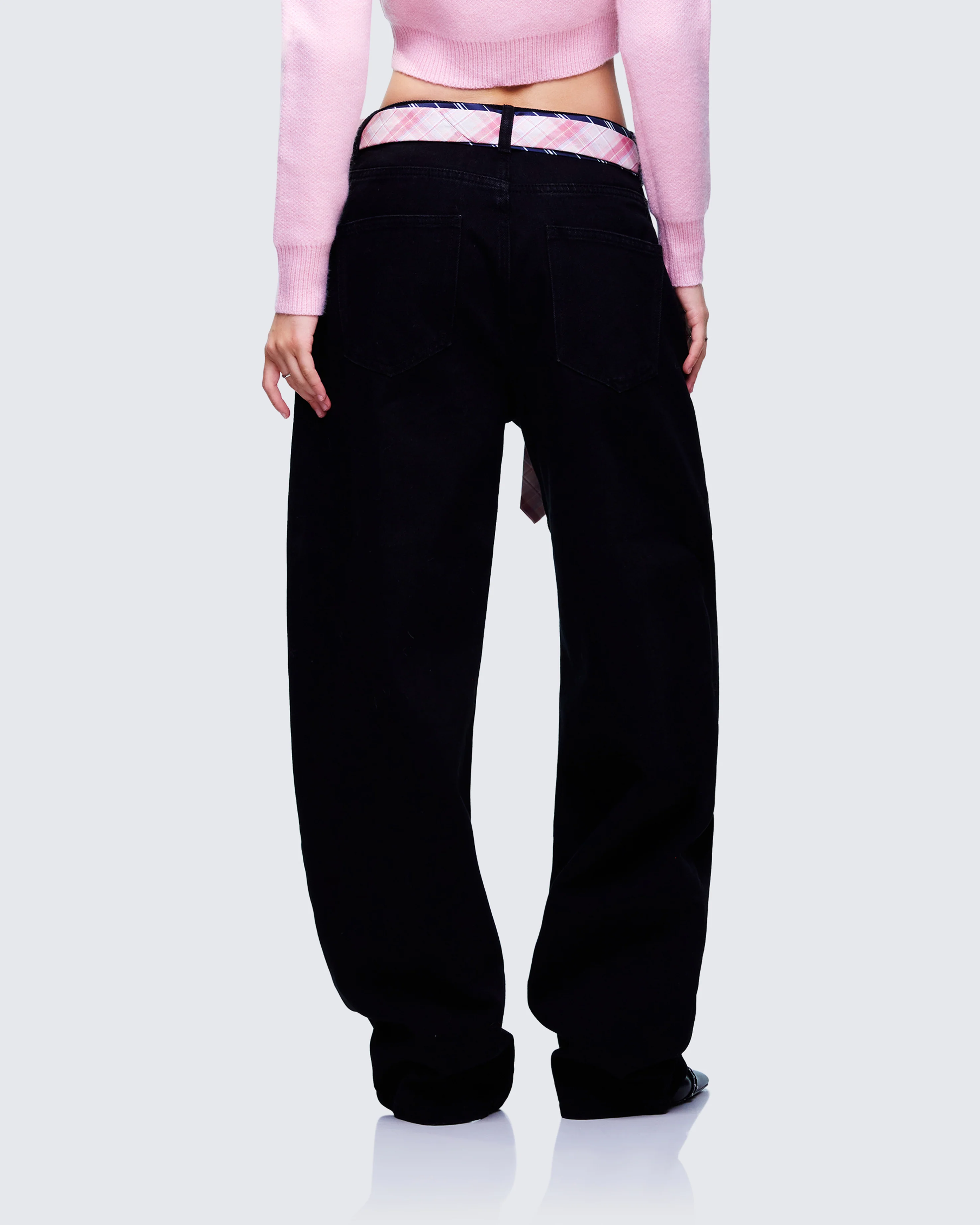 Taliah Black Denim Tie Belt Jeans - Image 4