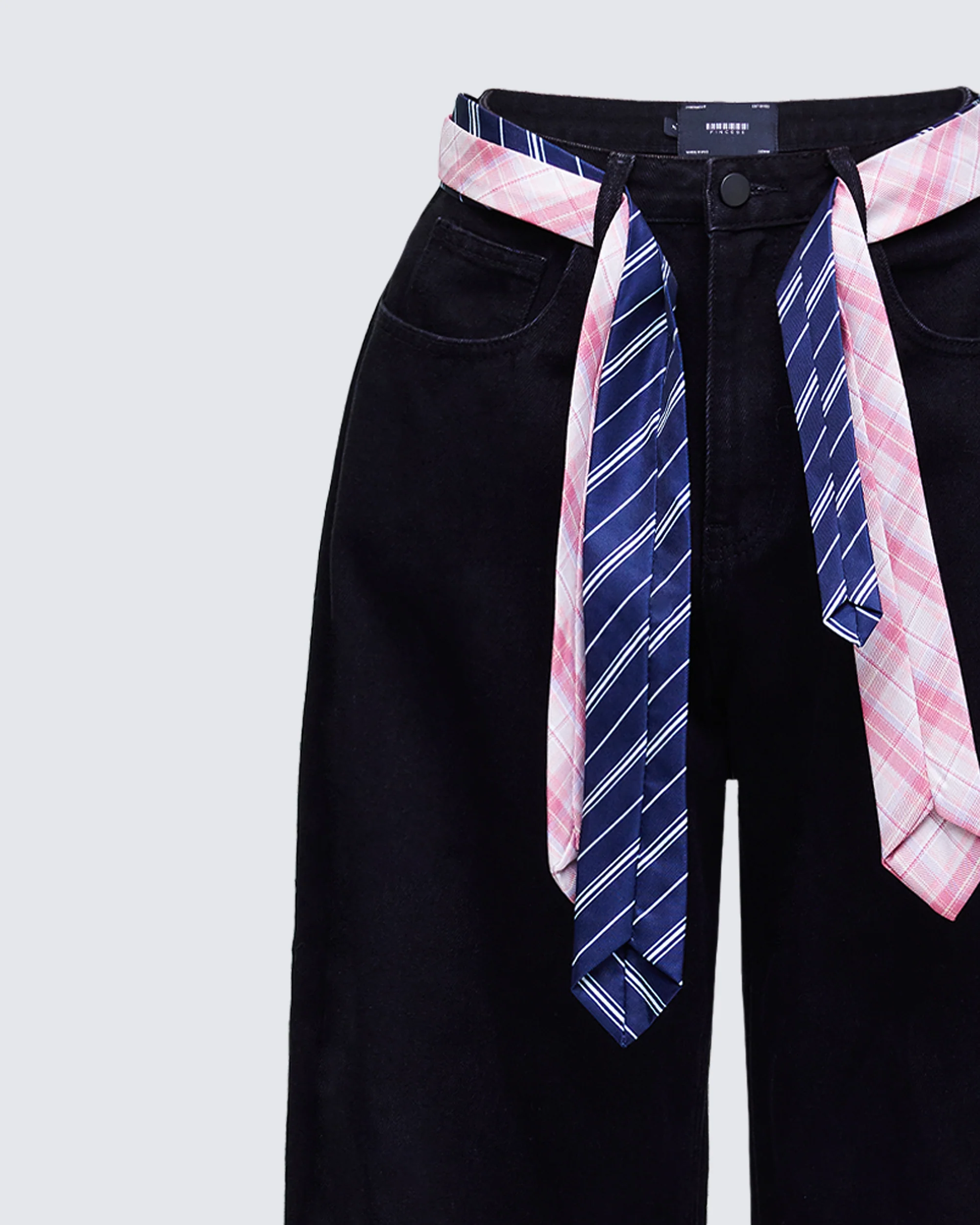Taliah Black Denim Tie Belt Jeans - Image 6