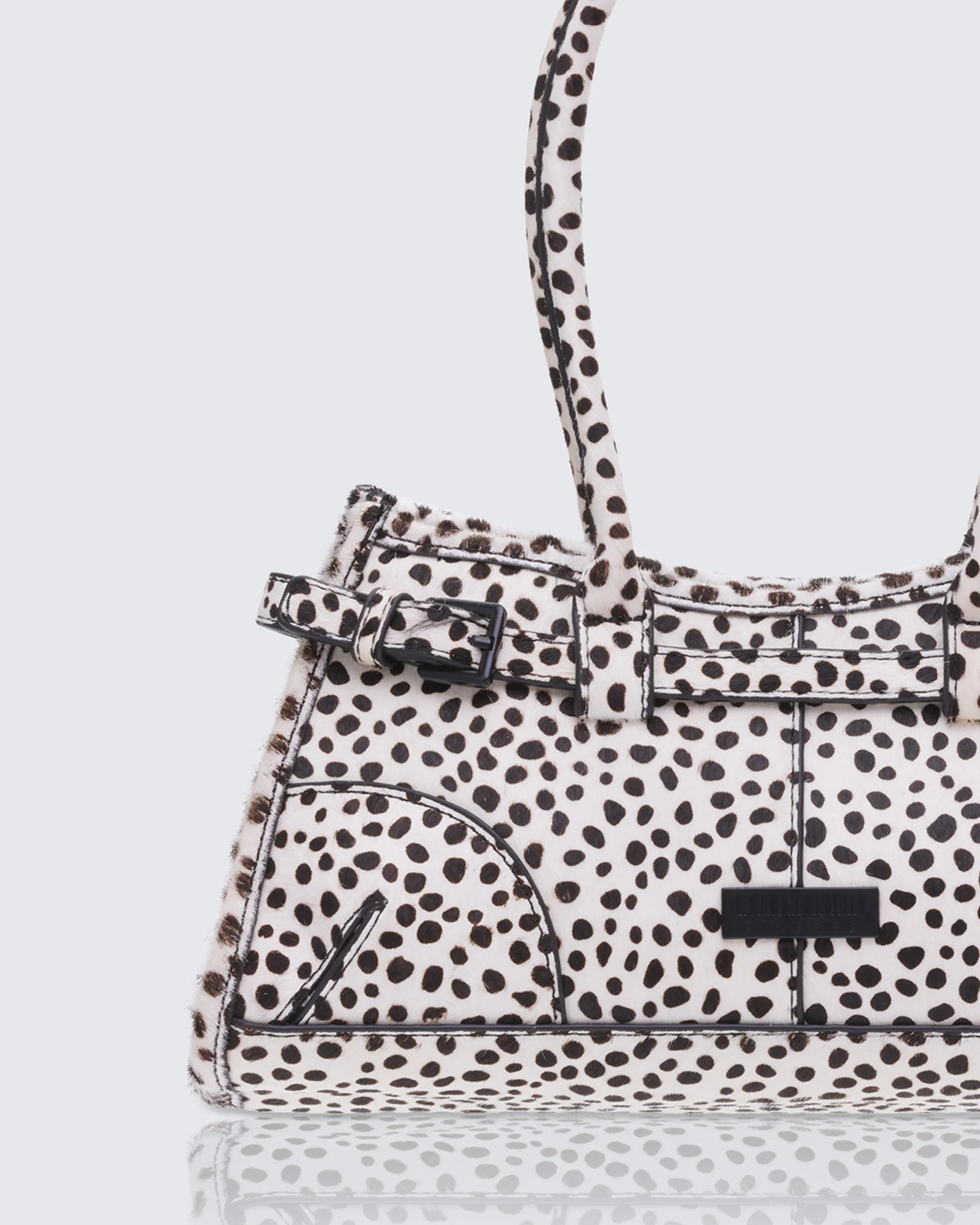 Talya Real Leather Dalmatian Belted Lady Bag - Image 3