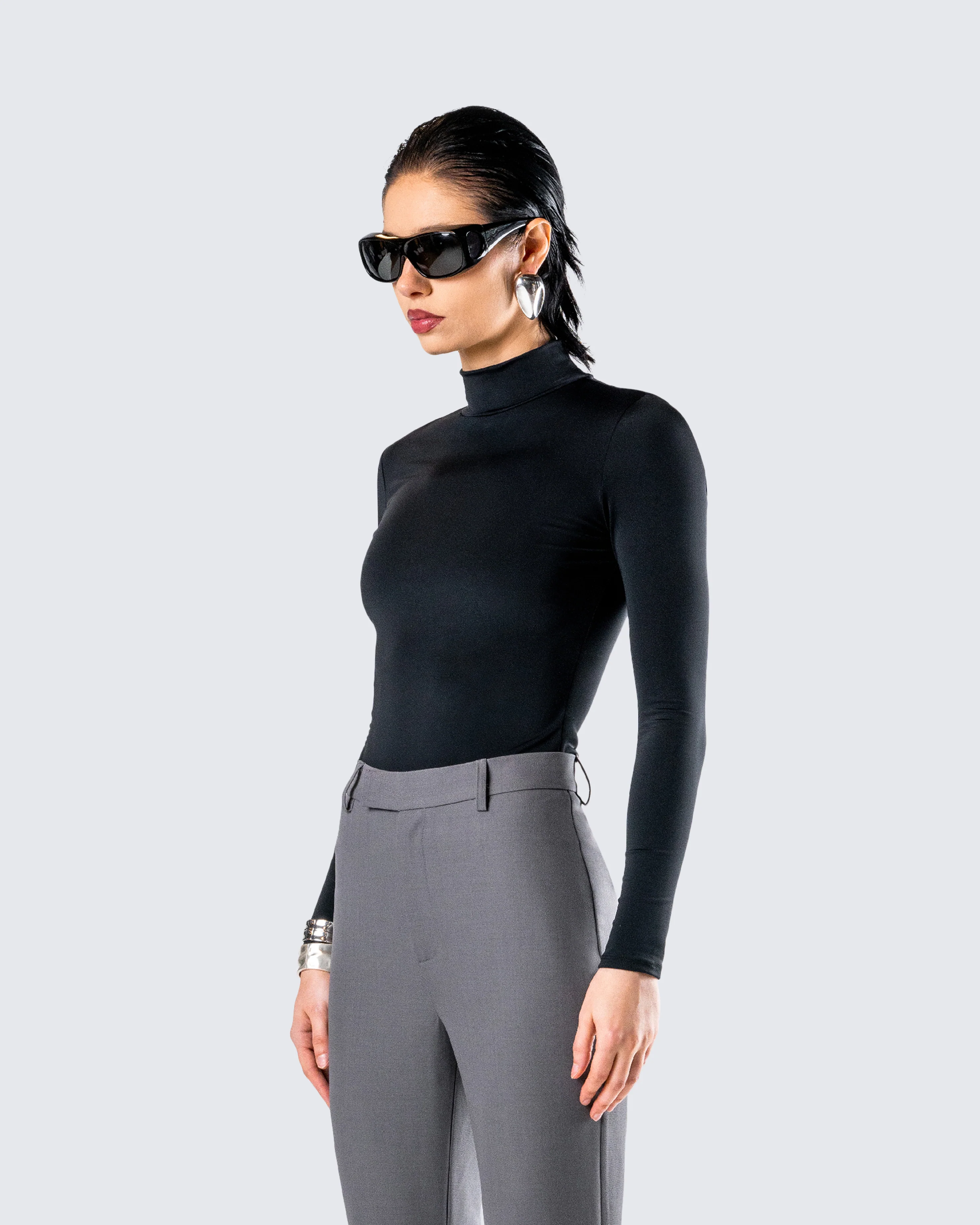 Tana Black Mockneck Top - Image 5