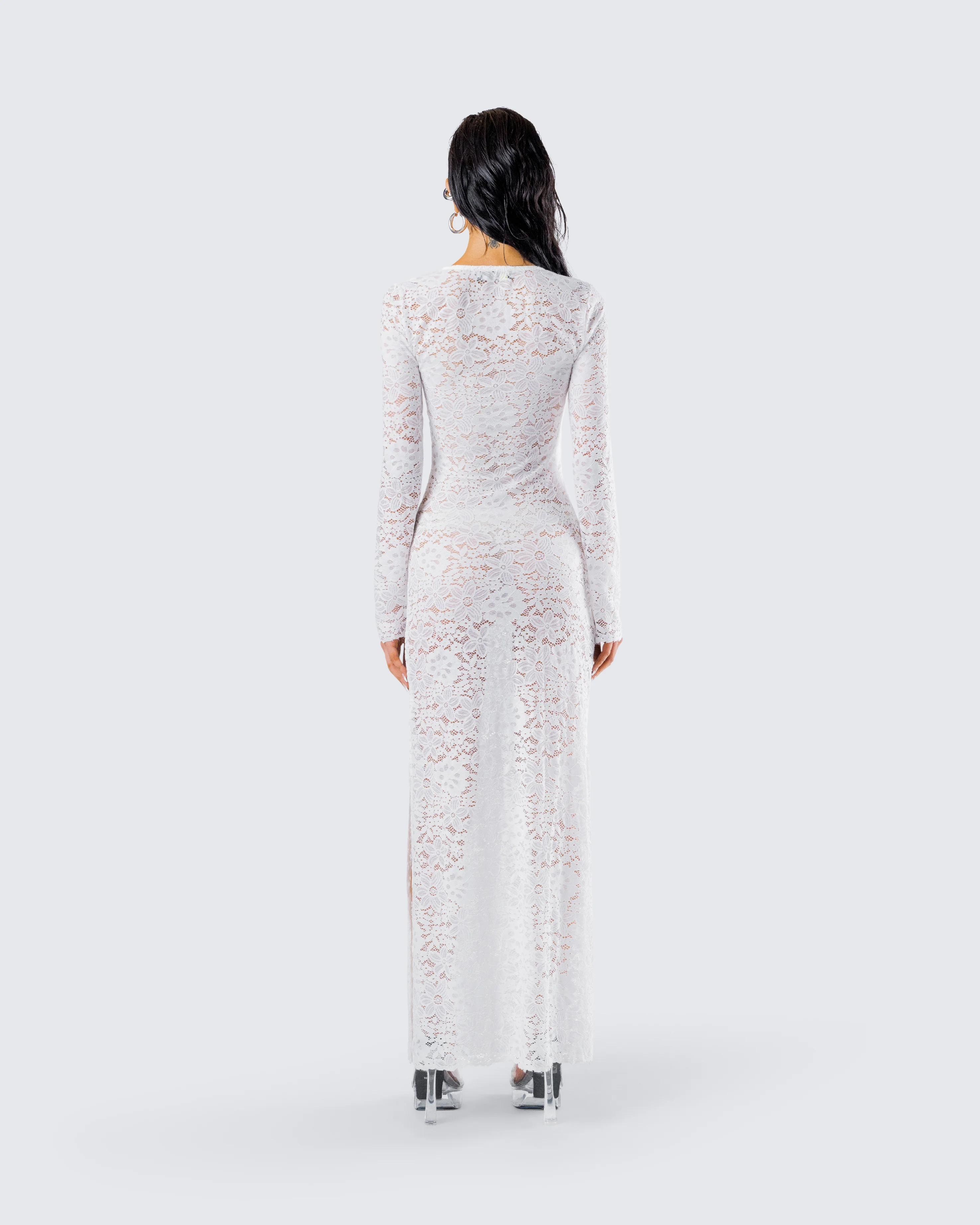 Tanith White Lace Maxi Dress - Image 7