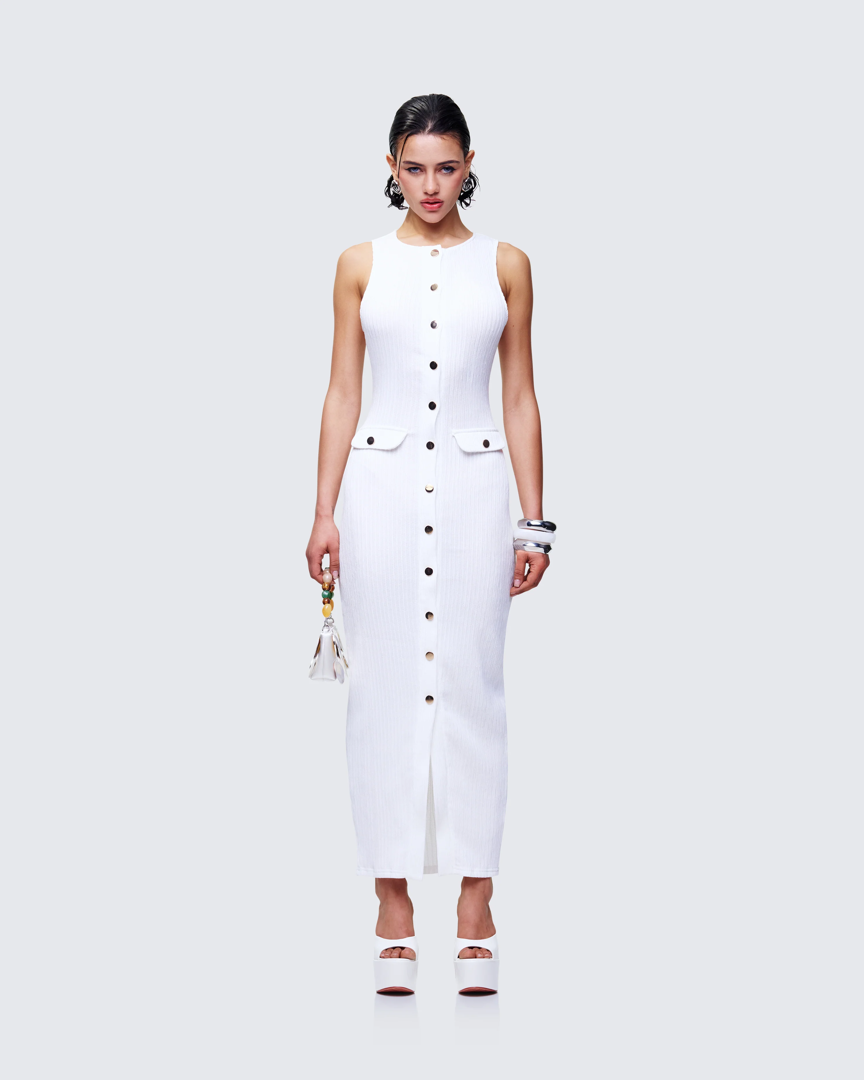 Tansy Ivory Button Up Maxi Dress - Image 2