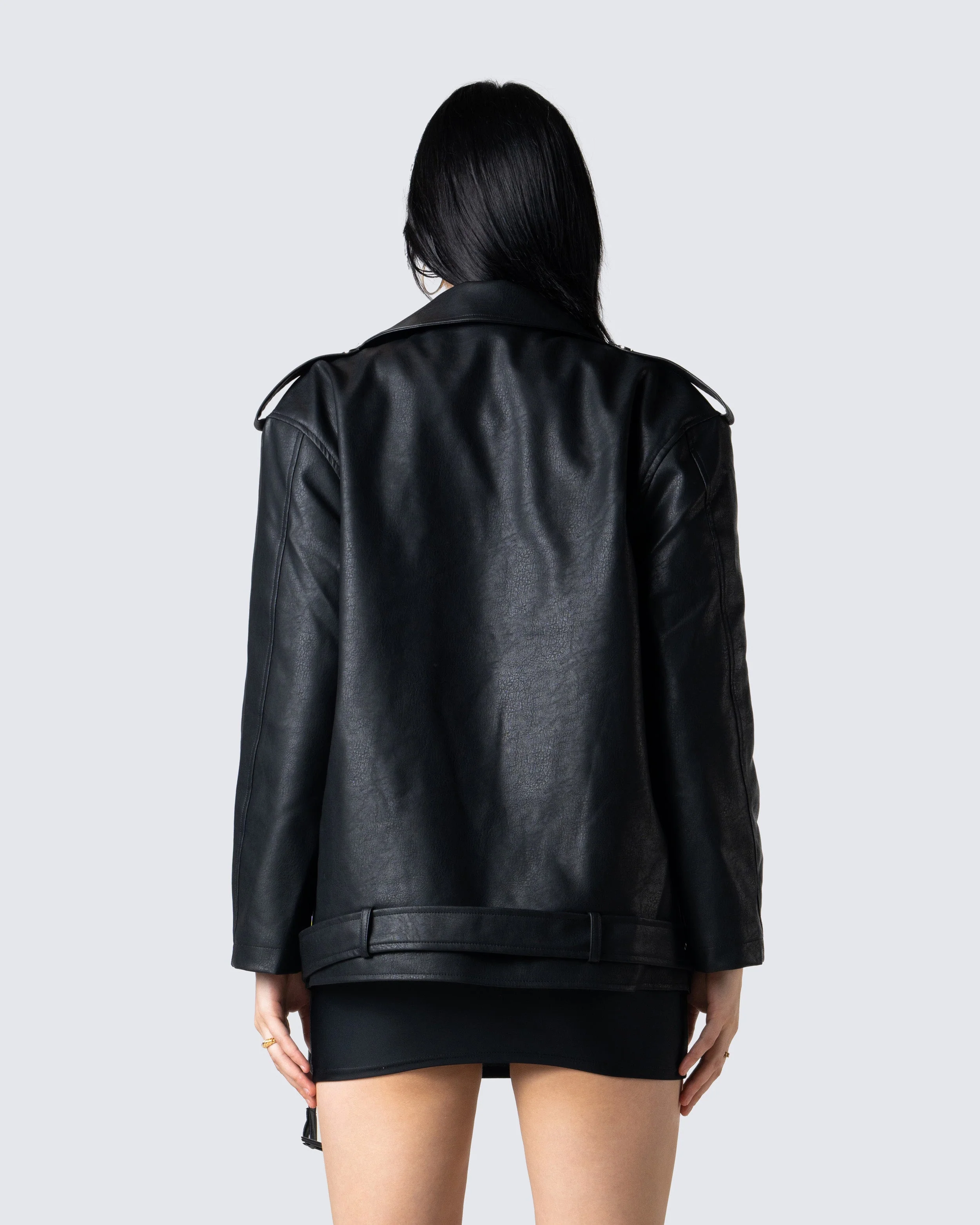 Tarja Black Vegan Leather Jacket - Image 6