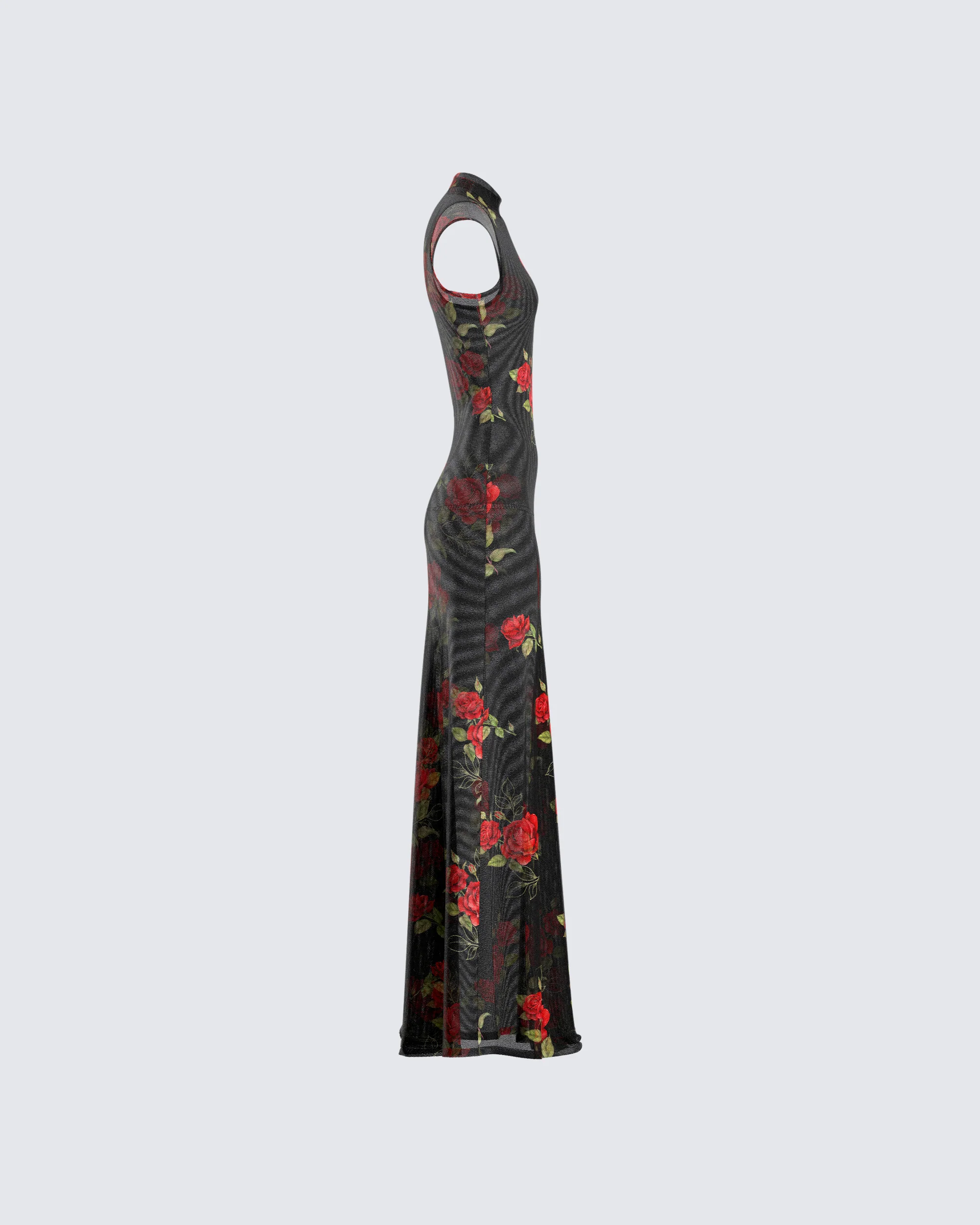Tata Rose Print Mesh Maxi Dress - Image 2