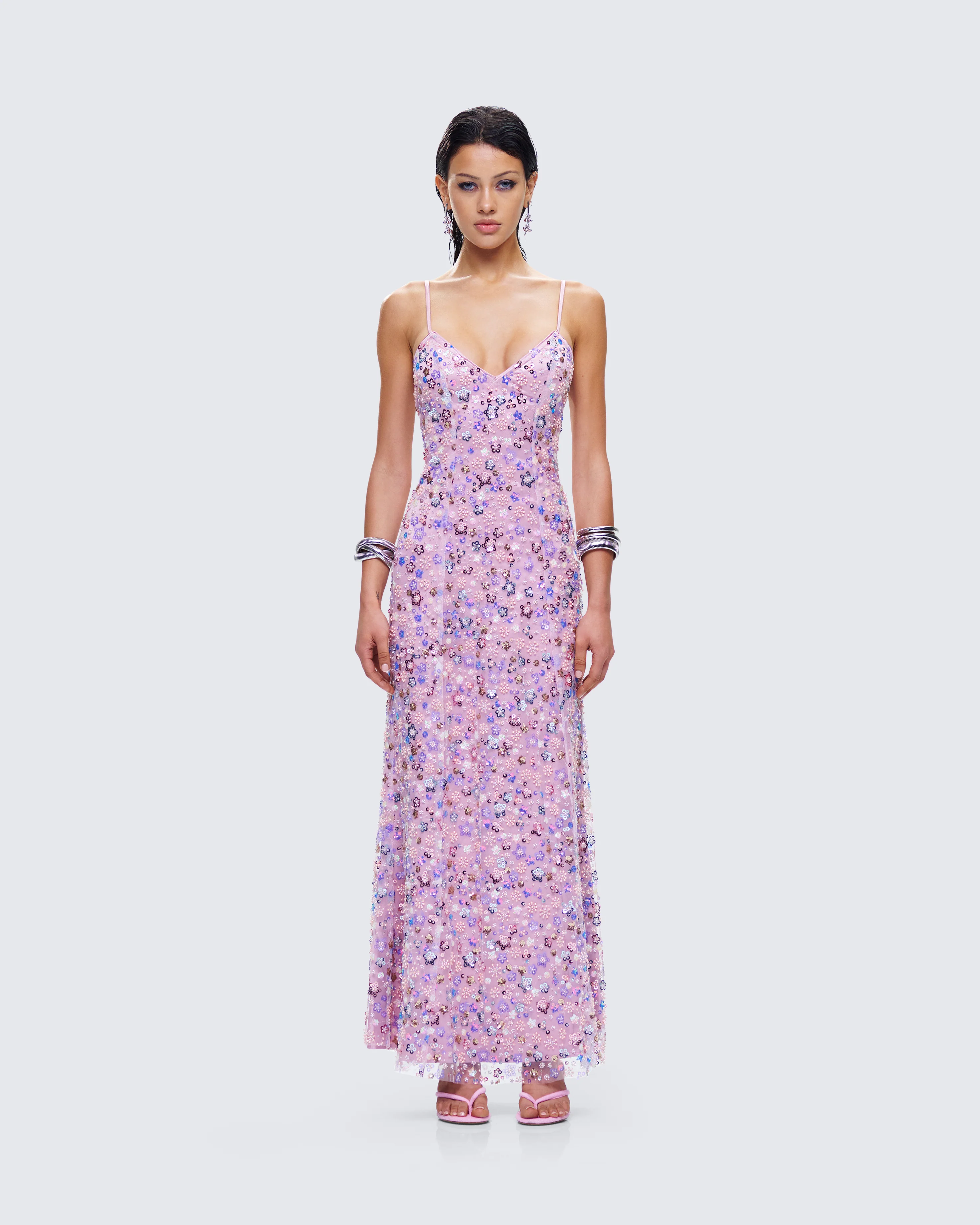 Tavianna Multi Floral Embellished Gown - Image 4