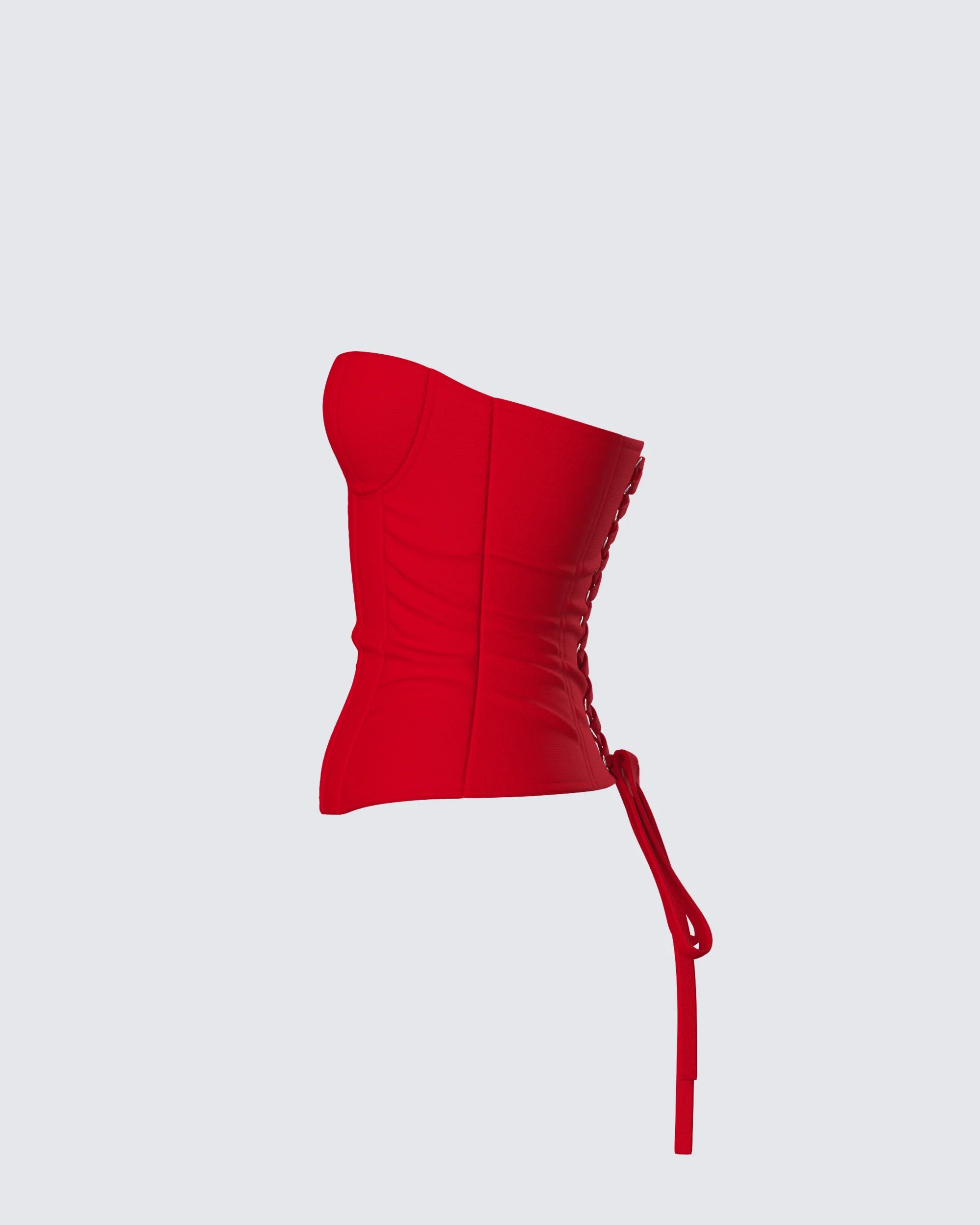 Tayah Red Mesh Corset Top - Image 2