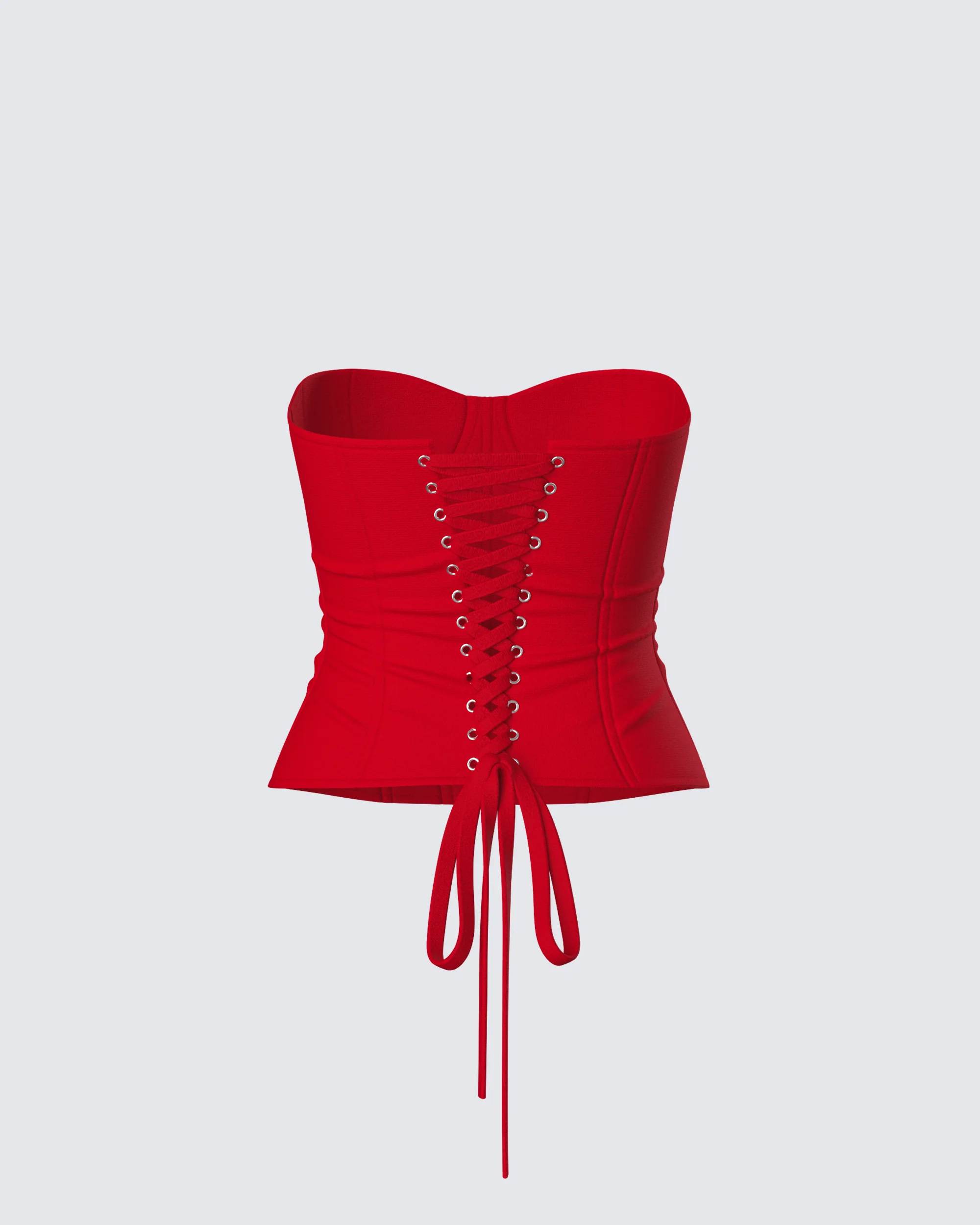 Tayah Red Mesh Corset Top - Image 3