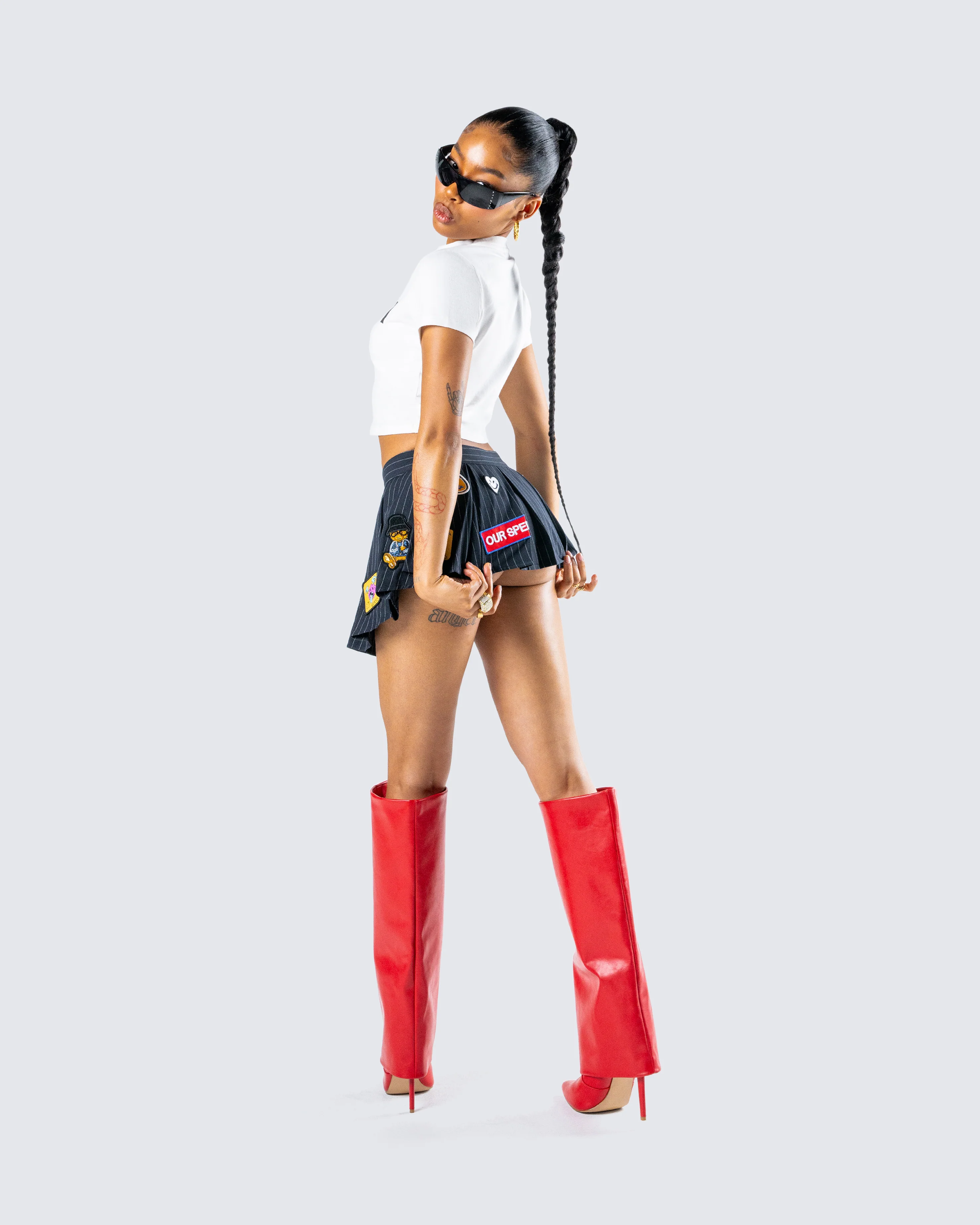 Teagan X-Rated Patch Mini Skirt - Image 7
