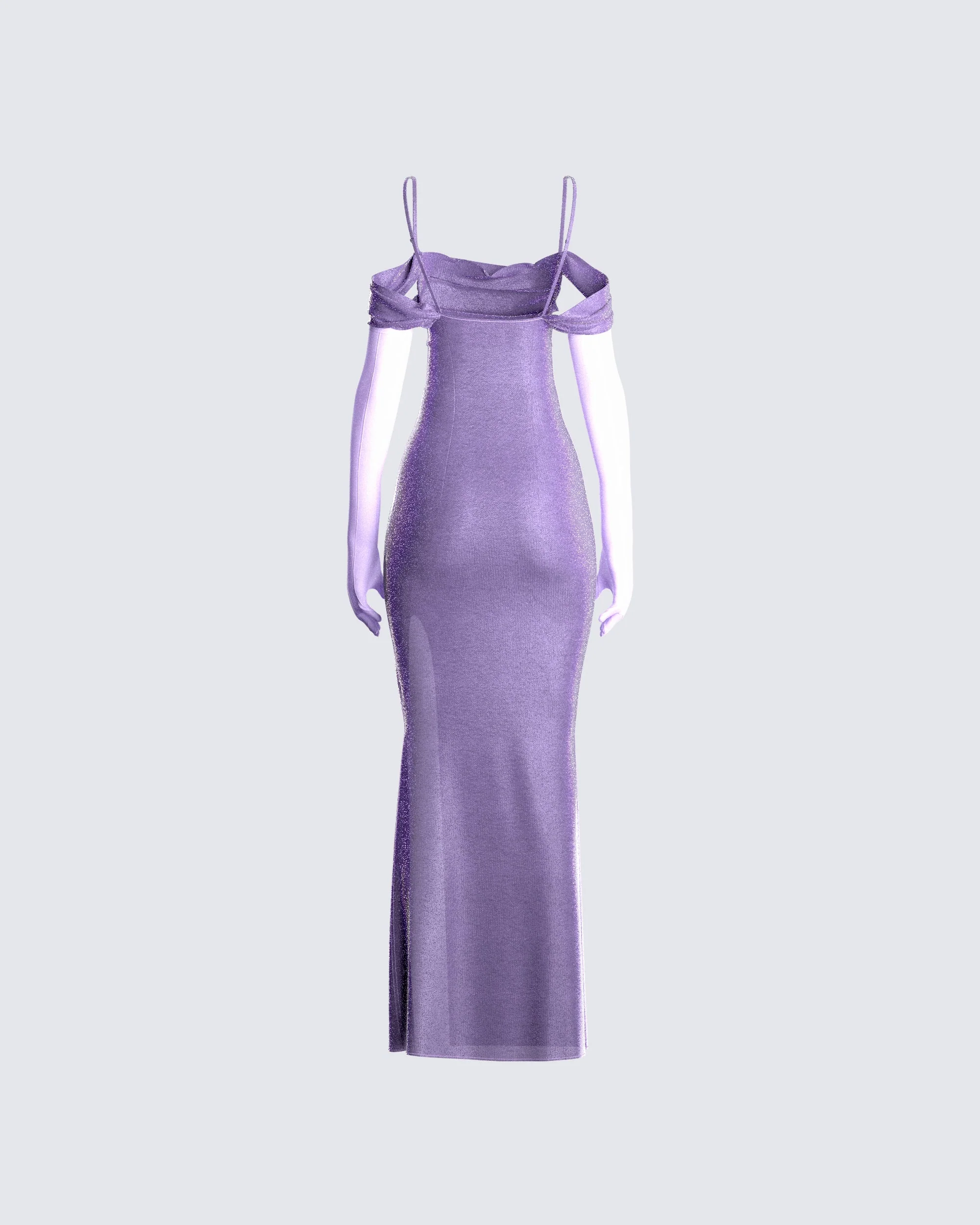 Tessa Purple Maxi Dress & Gloves - Image 3