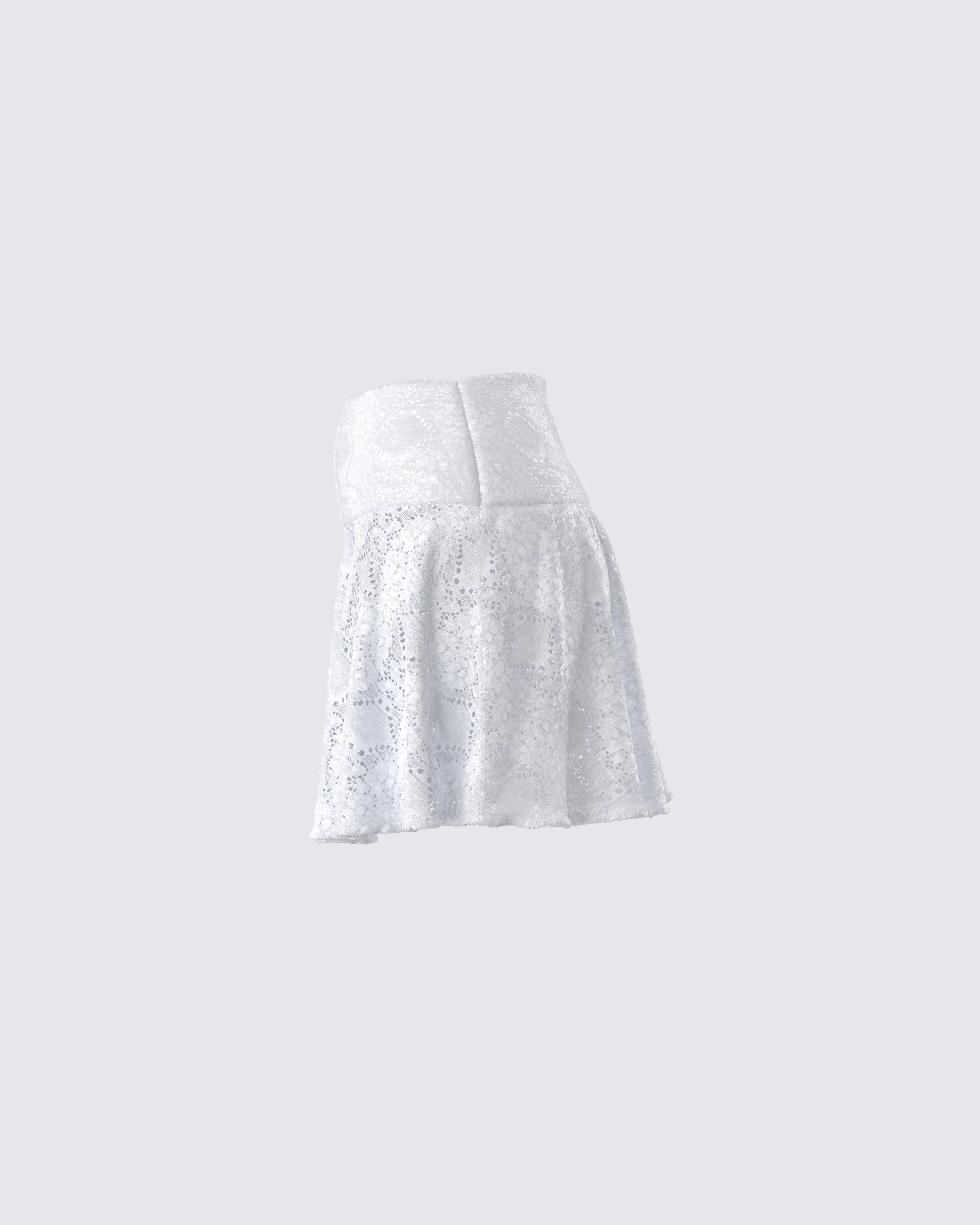 Teya White Pattern Mini Skirt - Image 2