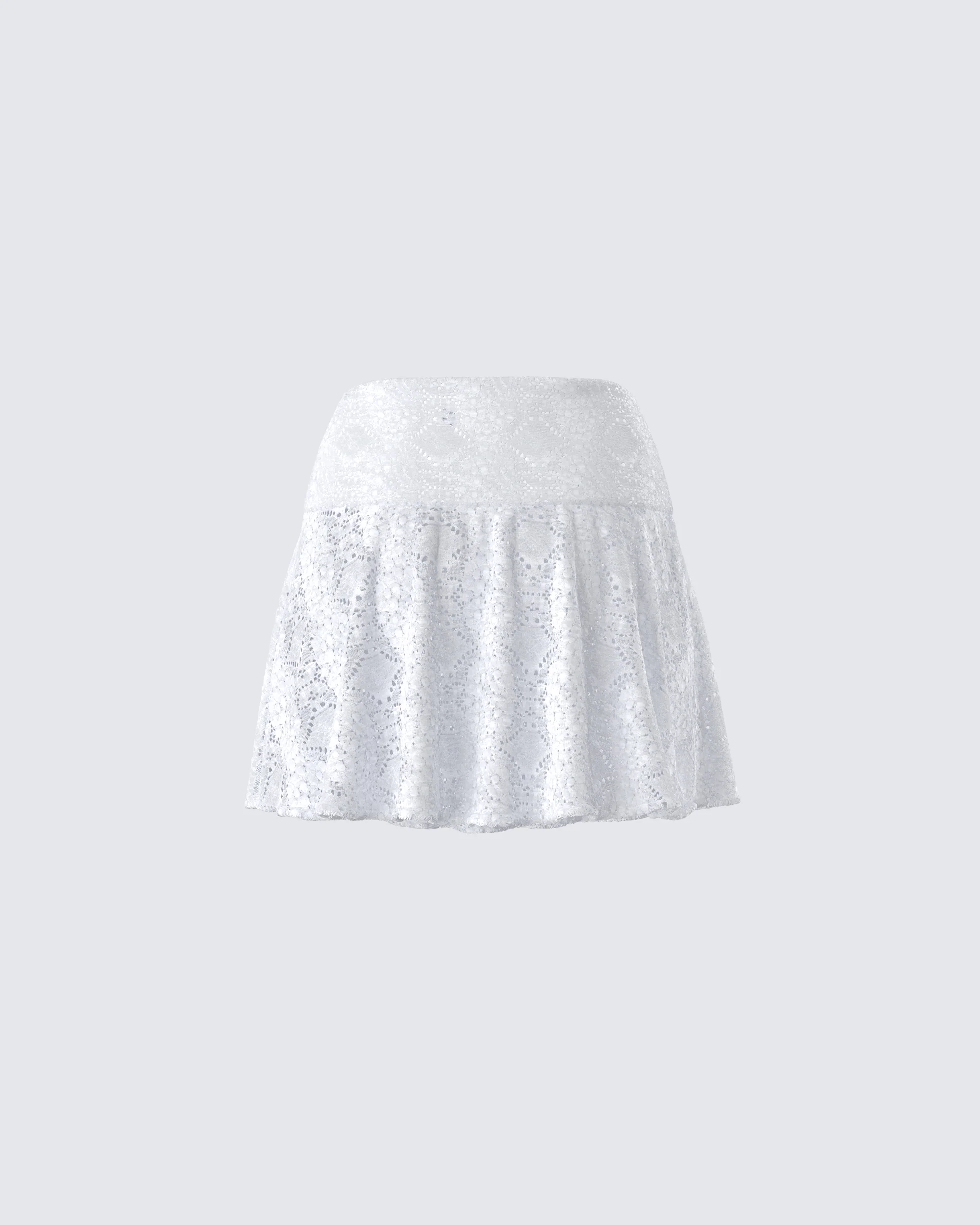 Teya White Pattern Mini Skirt - Image 3