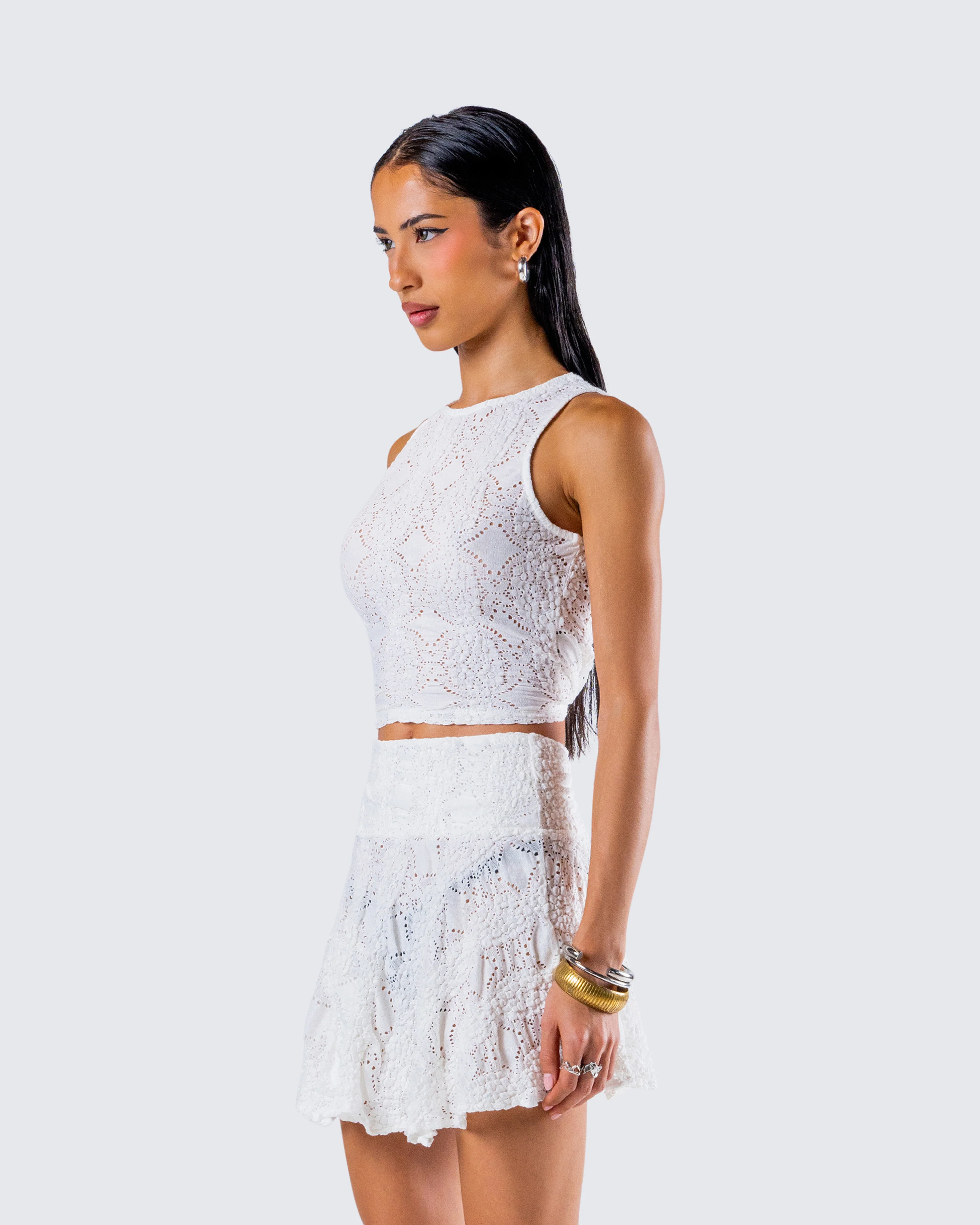 Teya White Pattern Top - Image 5