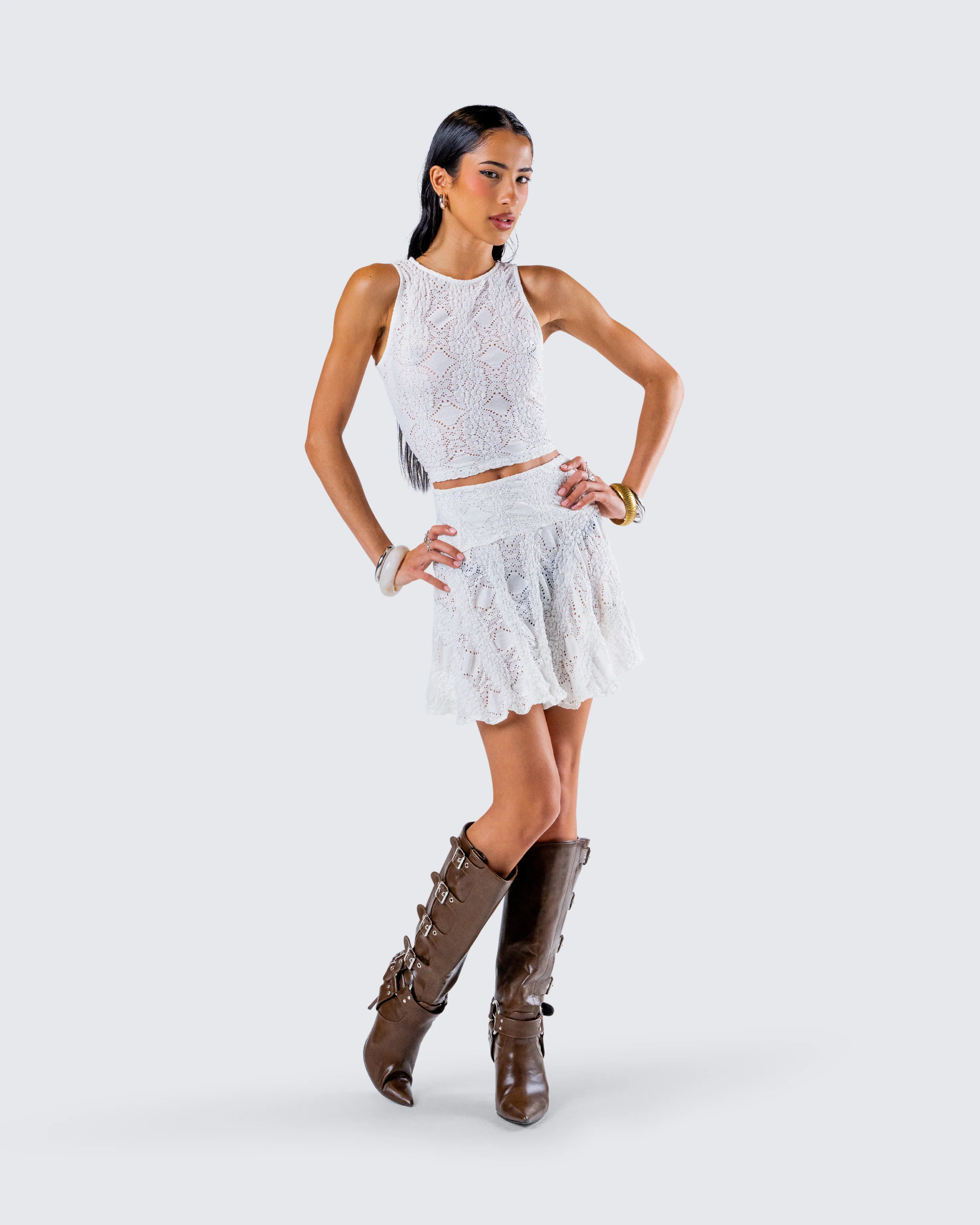 Teya White Pattern Top - Image 9