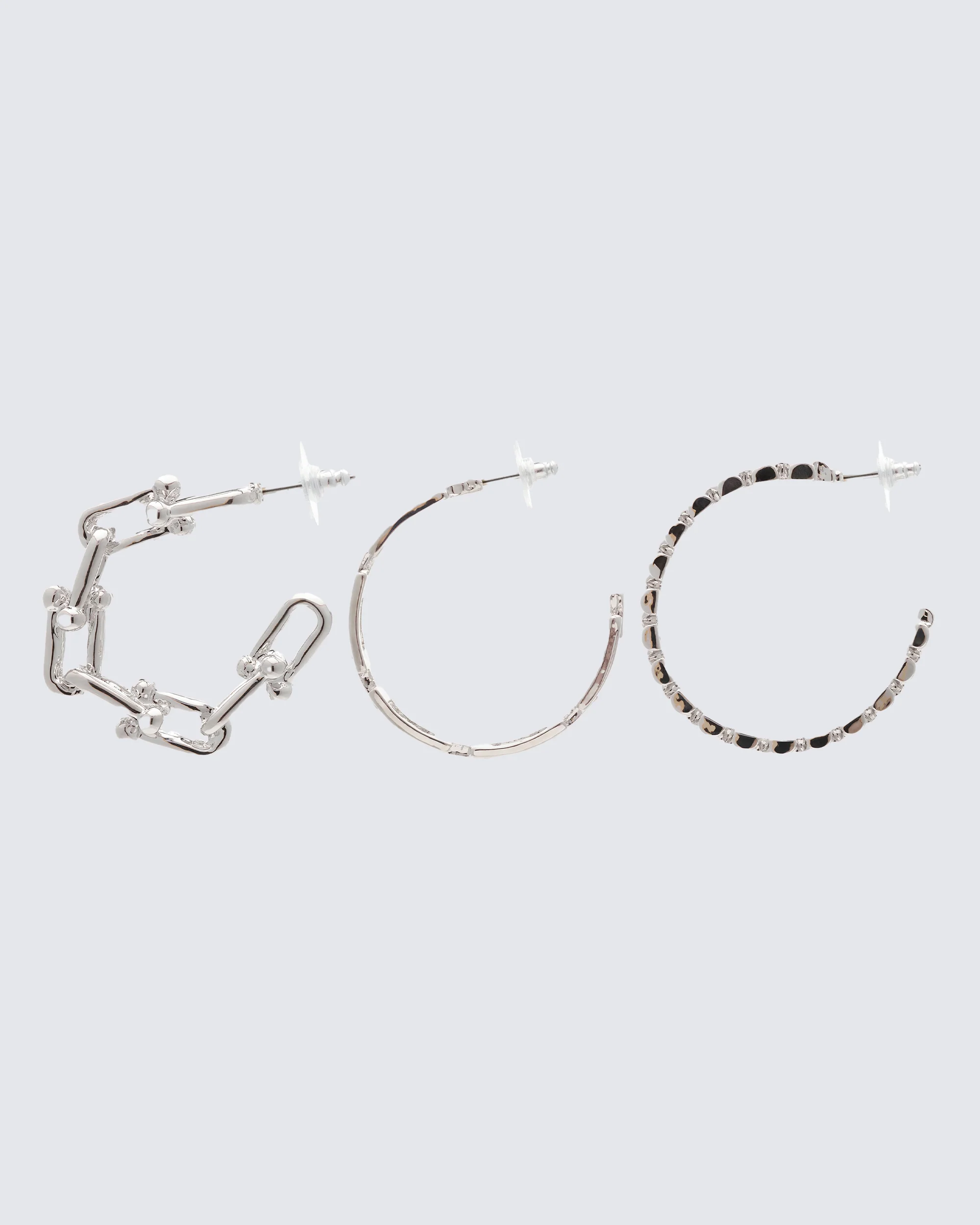 Thais Silver Hoop Set - 3 pack - Image 2