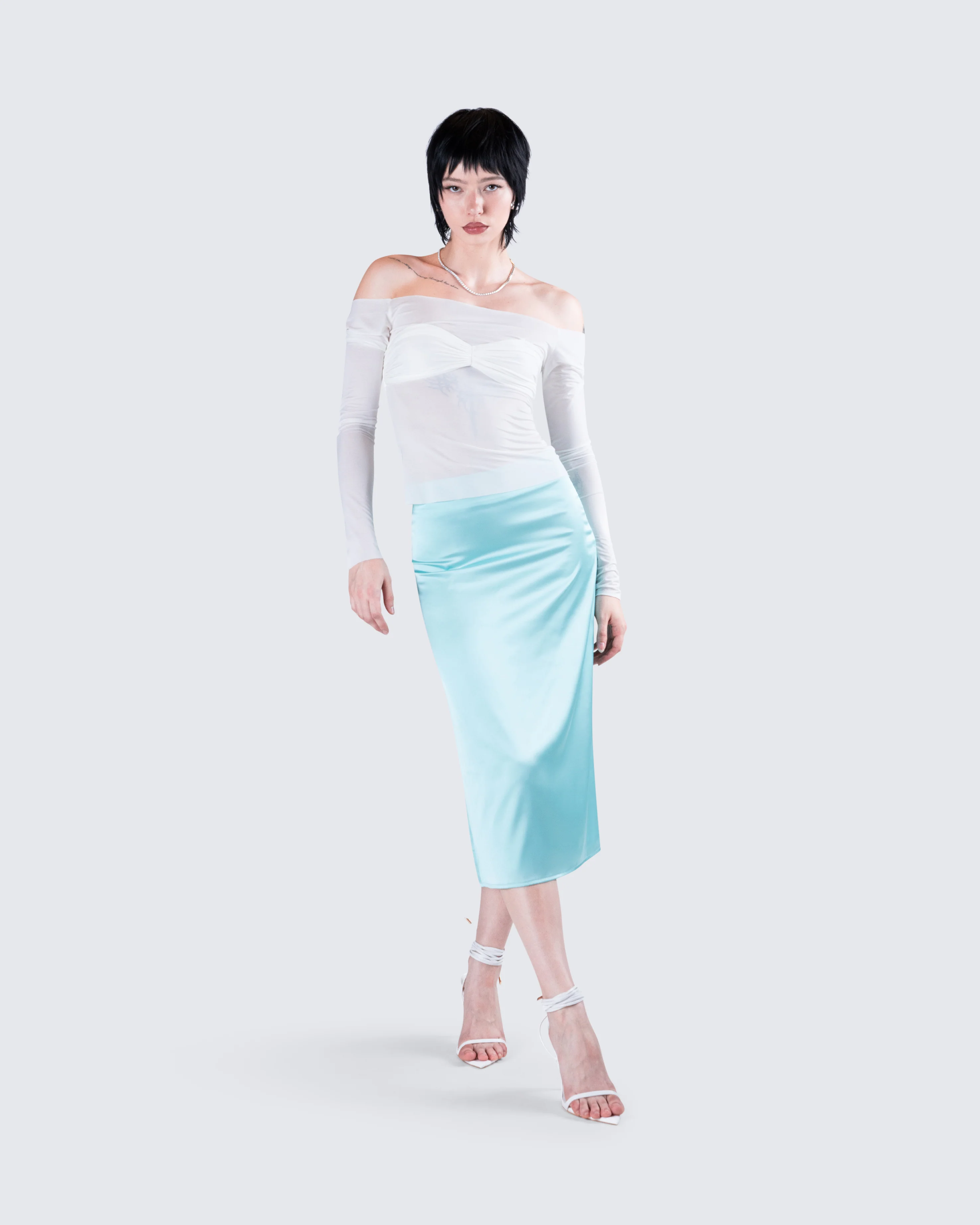 Theo White Sheer Knit Top - Image 9