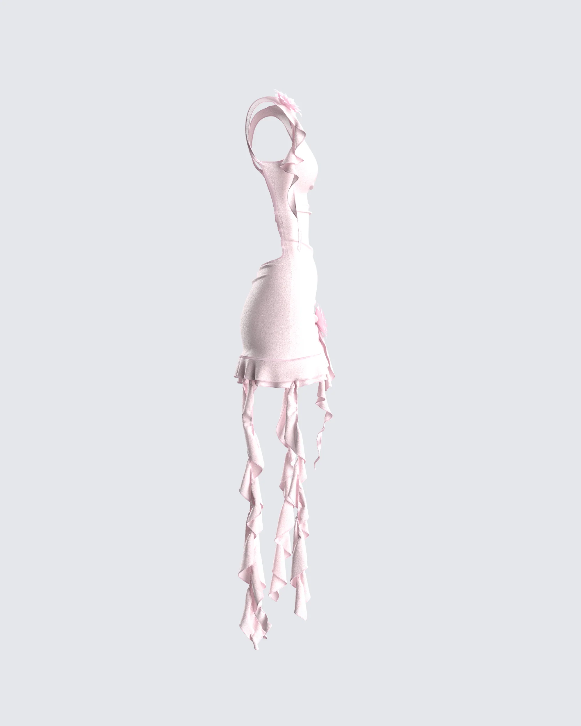 Tiana Pink Ruffle Rosette Dress - Image 2