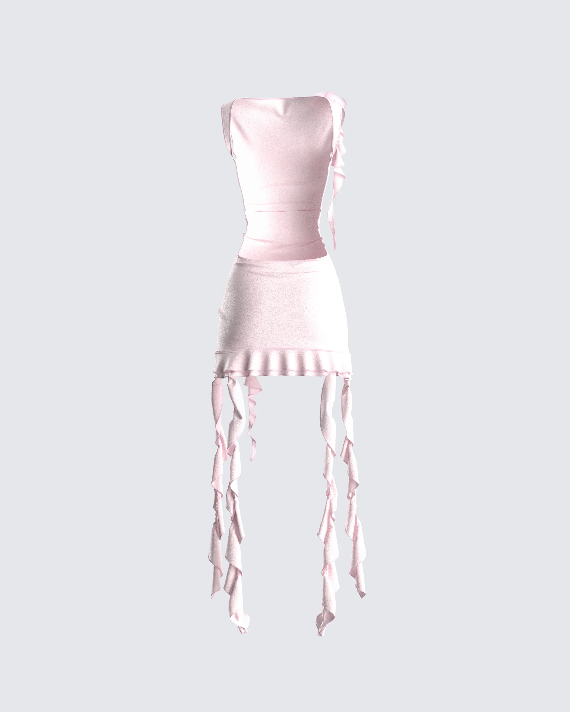 Tiana Pink Ruffle Rosette Dress - Image 3