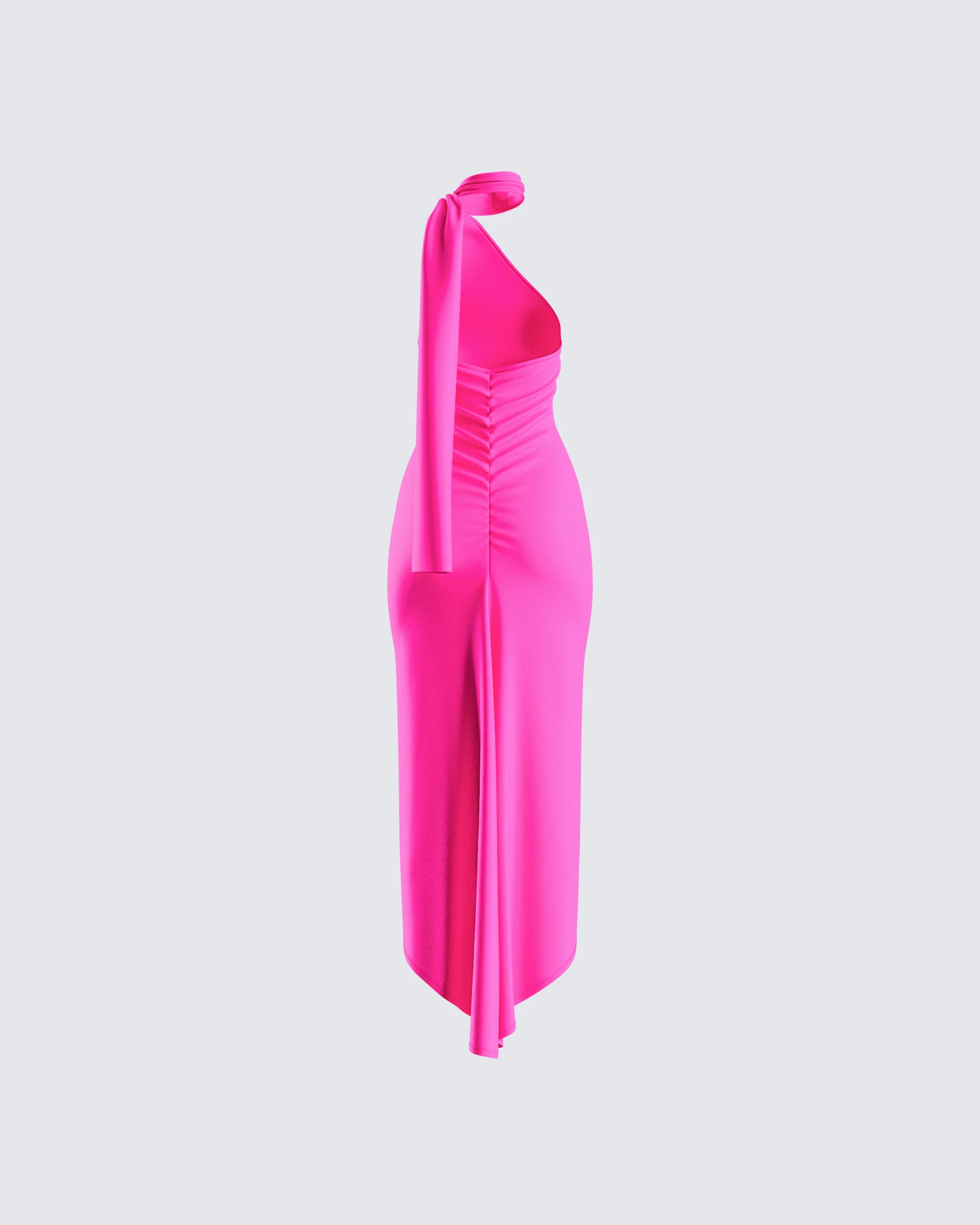 Toni Hot Pink One Shoulder Dress - Image 3