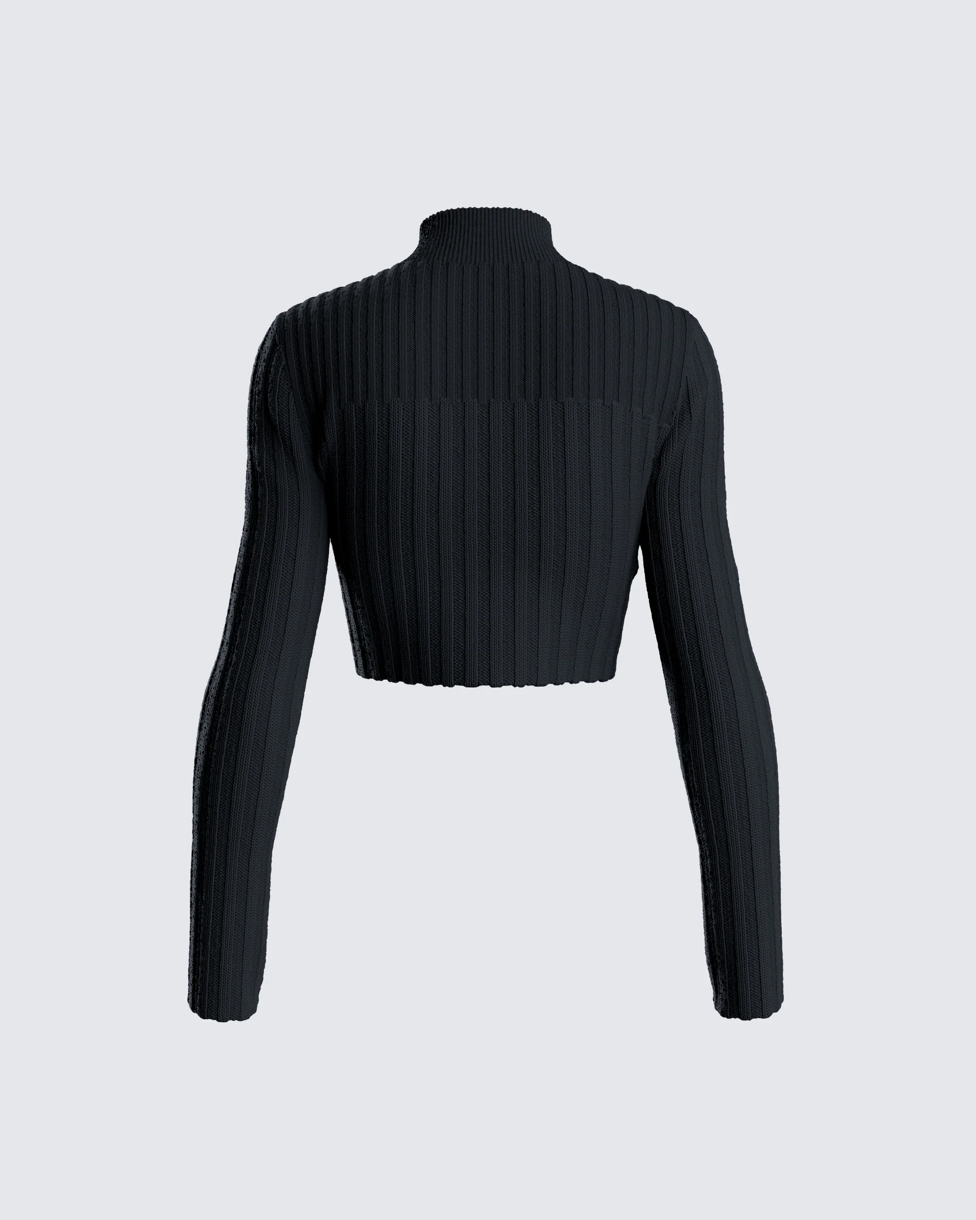 Travis Black Sweater Knit Top - Image 3