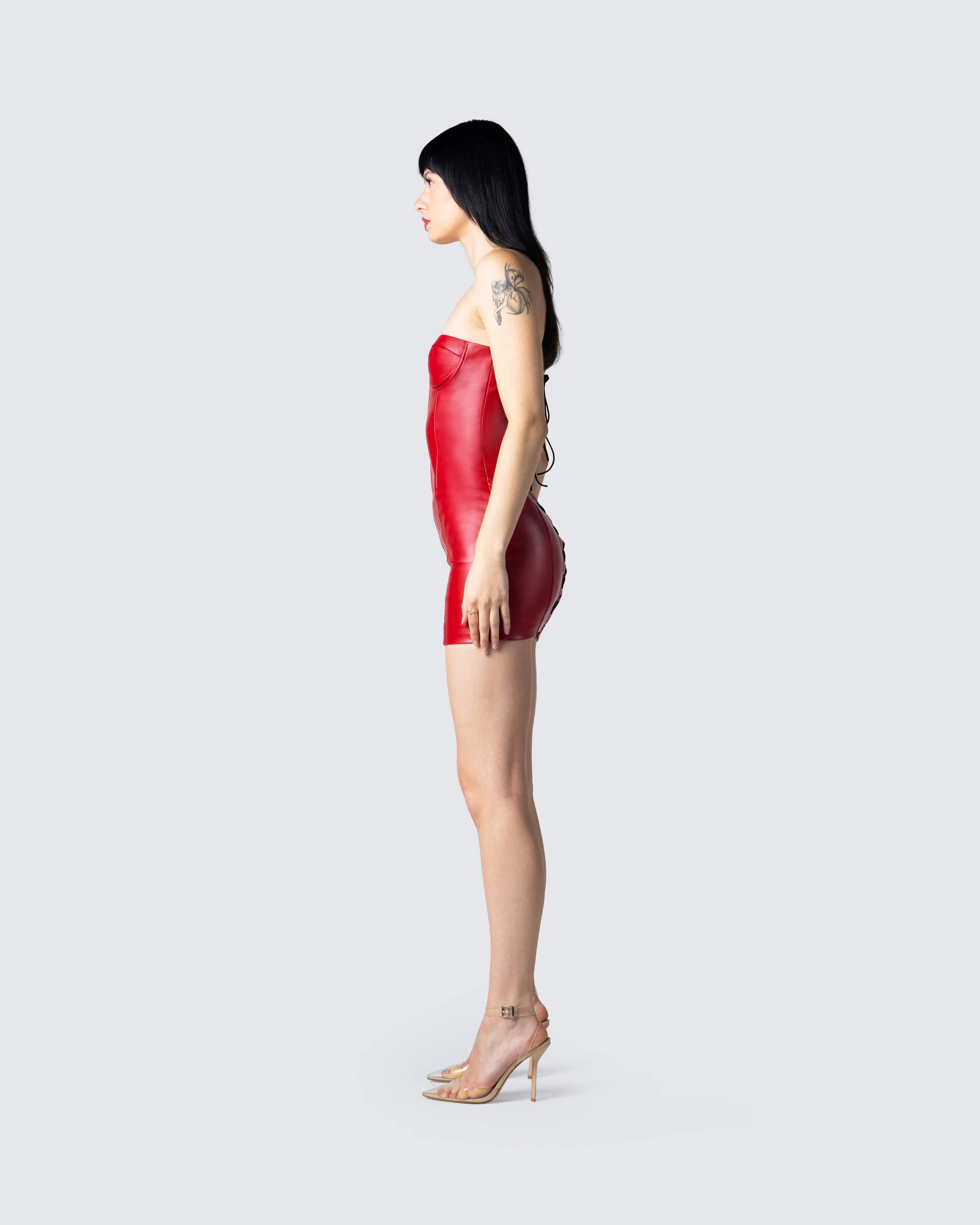 Trisha Vegan Leather Mini Dress - Image 5