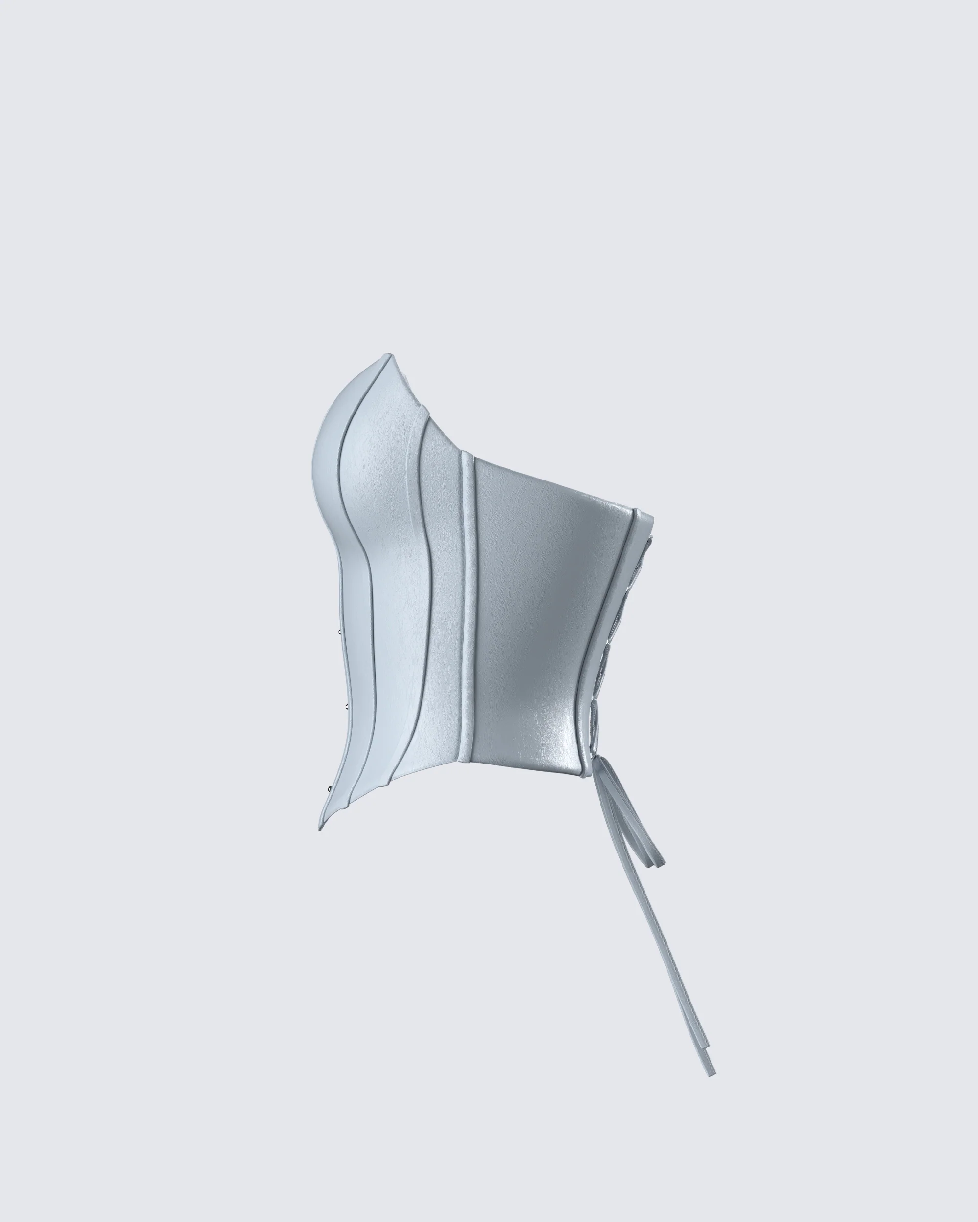 Tui Grey Vegan Leather Corset Top - Image 2