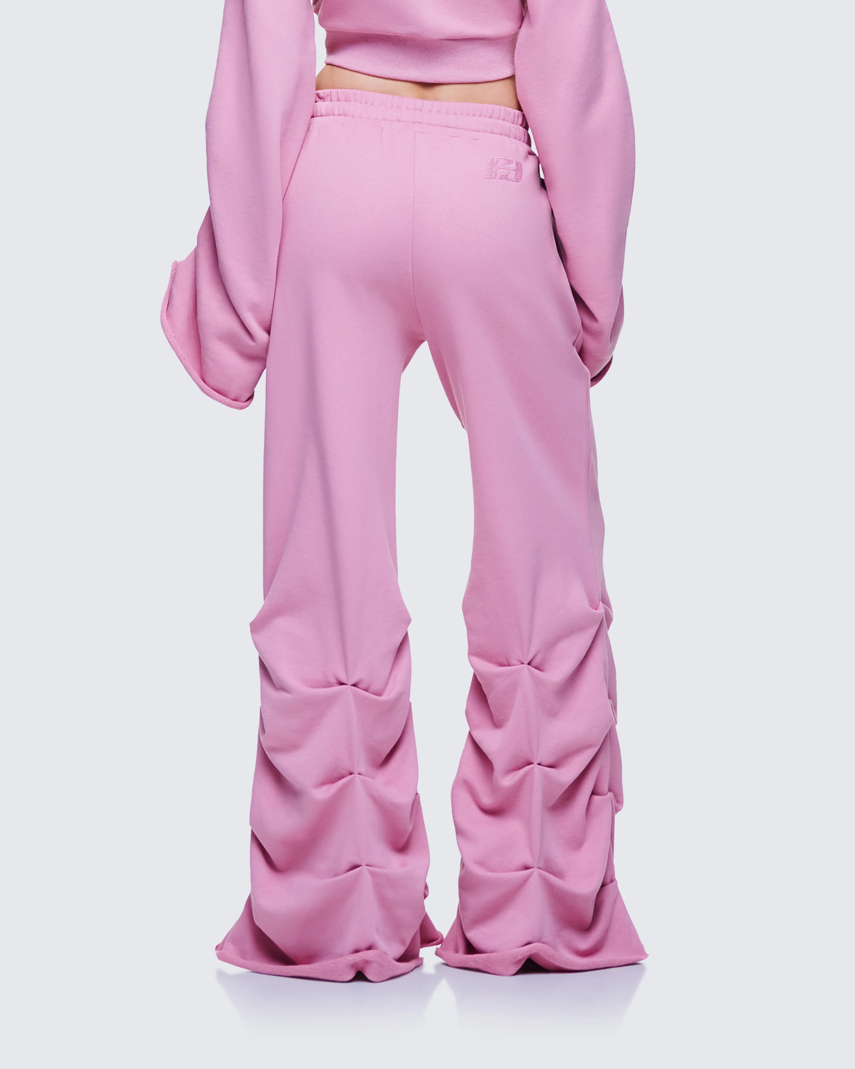 Una Pink Stacked Leg Toggle Sweatpant - Image 4