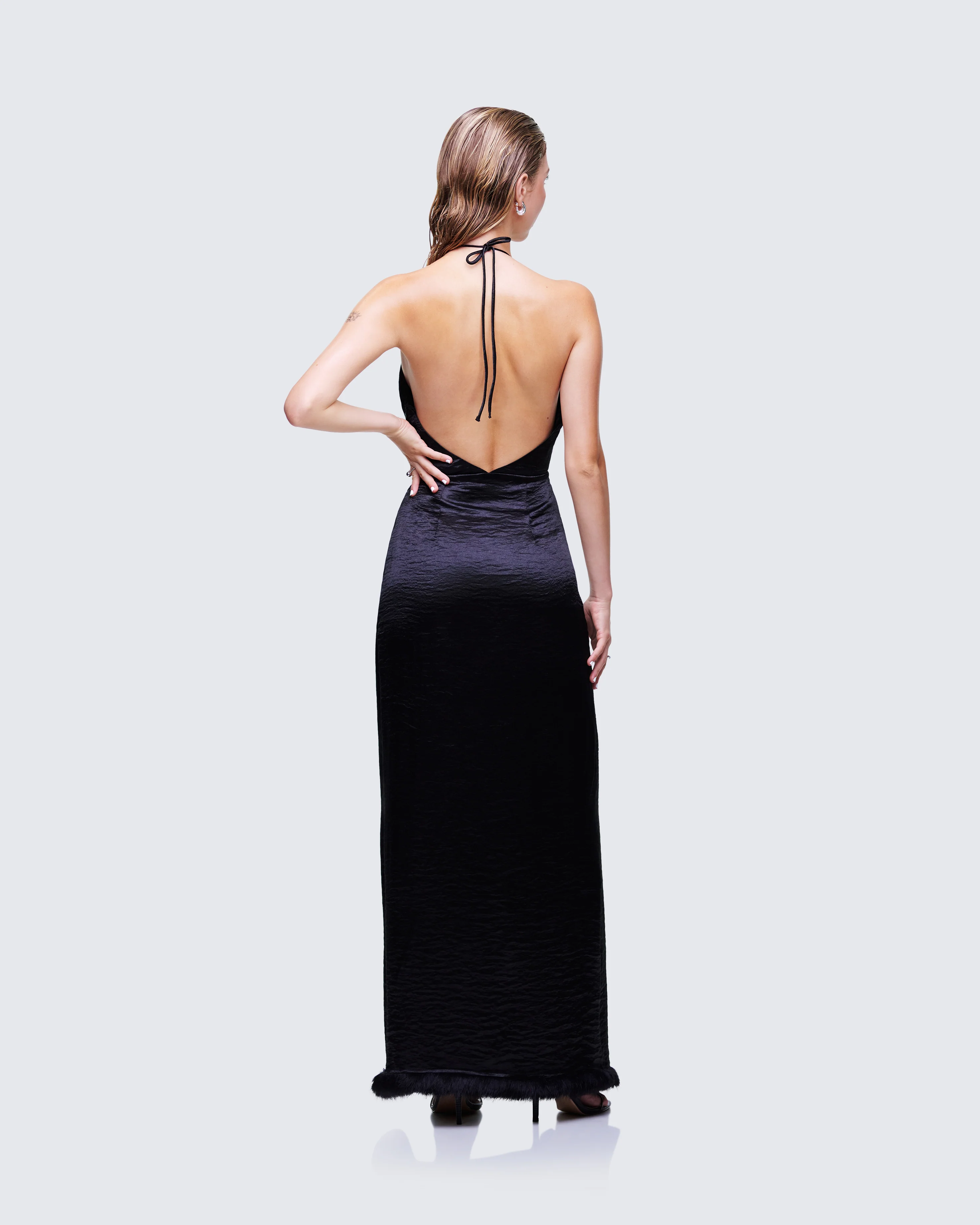 Ursula Black Wrap Maxi Dress - Image 5