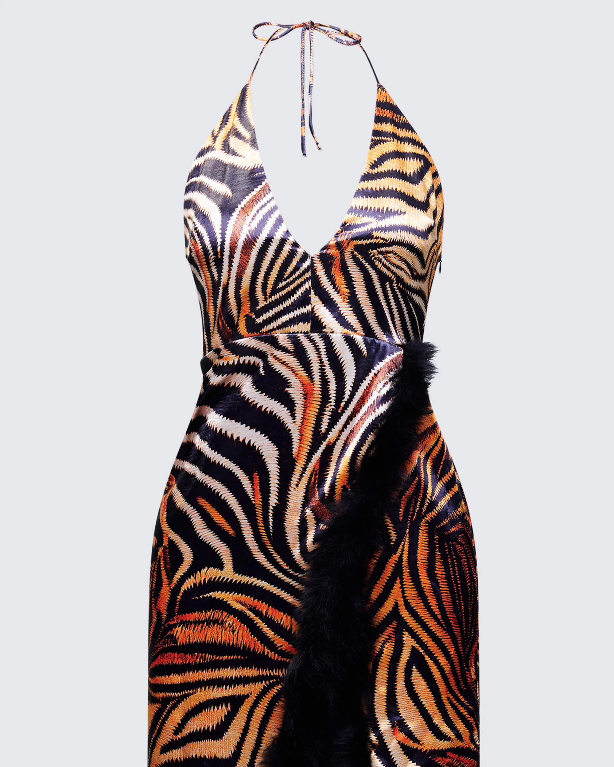 Ursula Orange Printed Wrap Maxi Dress - Image 6