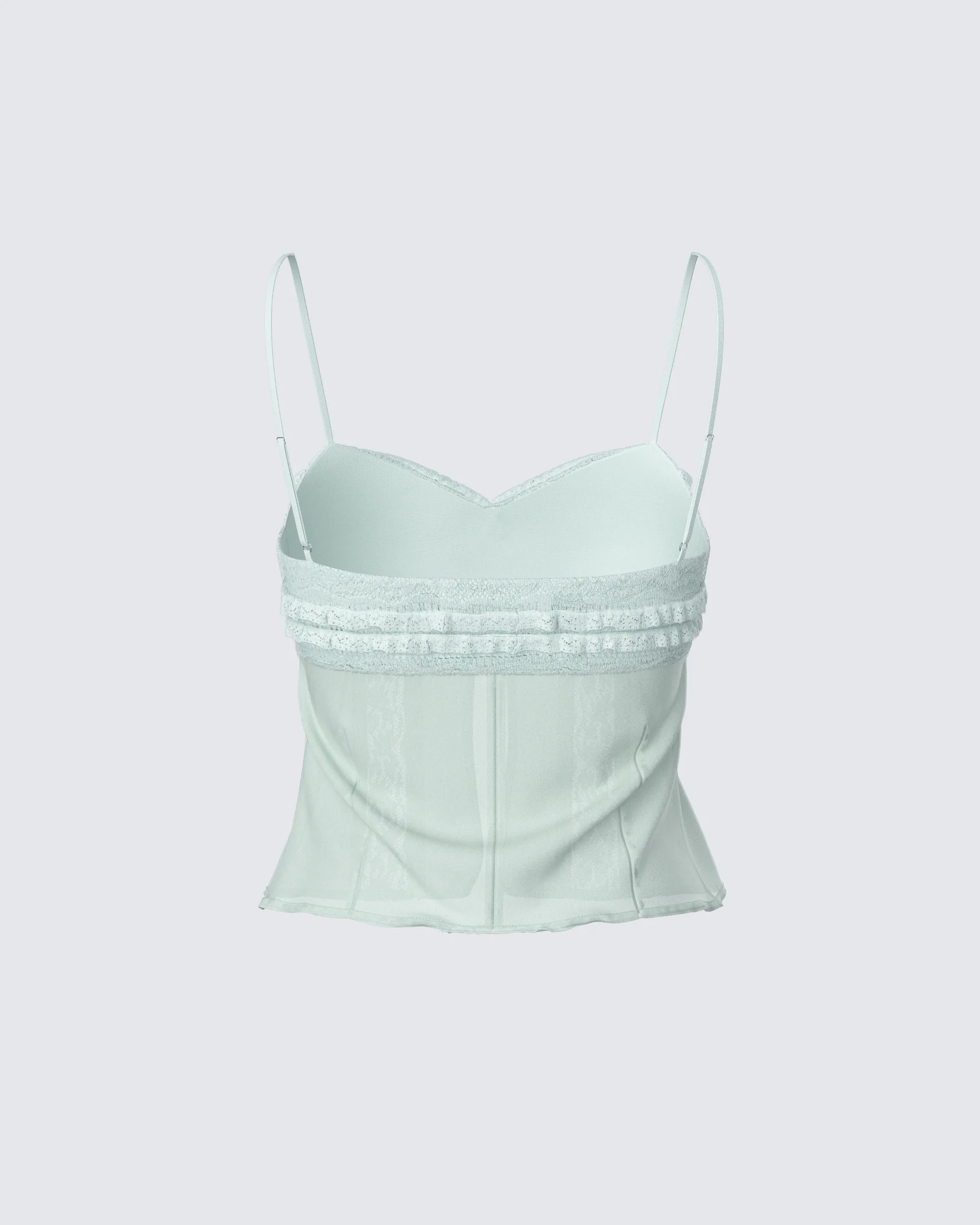 Ursuline Sage Ruffle Trim Cami Top - Image 3