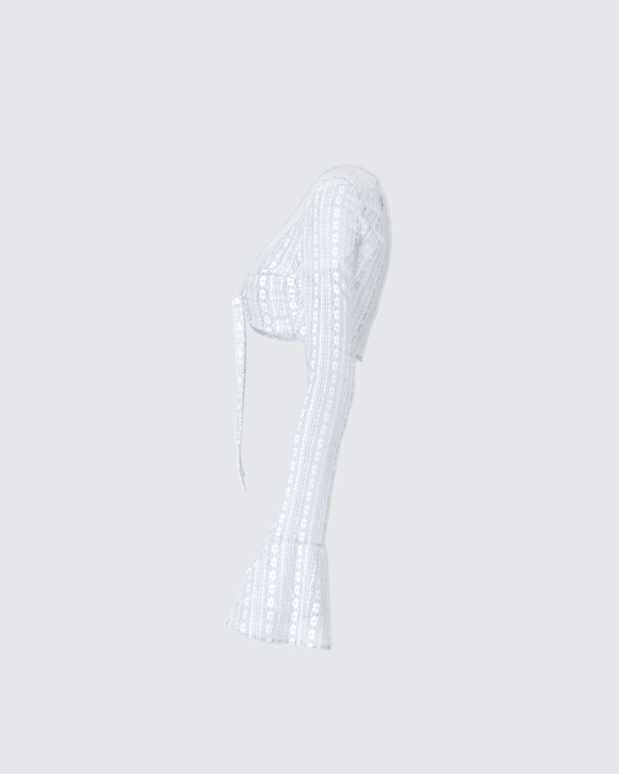 Ursuline White Lace Flare Sleeved Bolero - Image 2