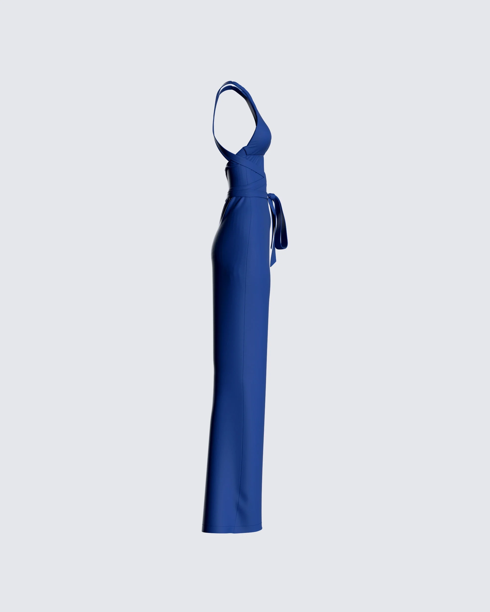 Valentina Blue Halter Jumpsuit - Image 2