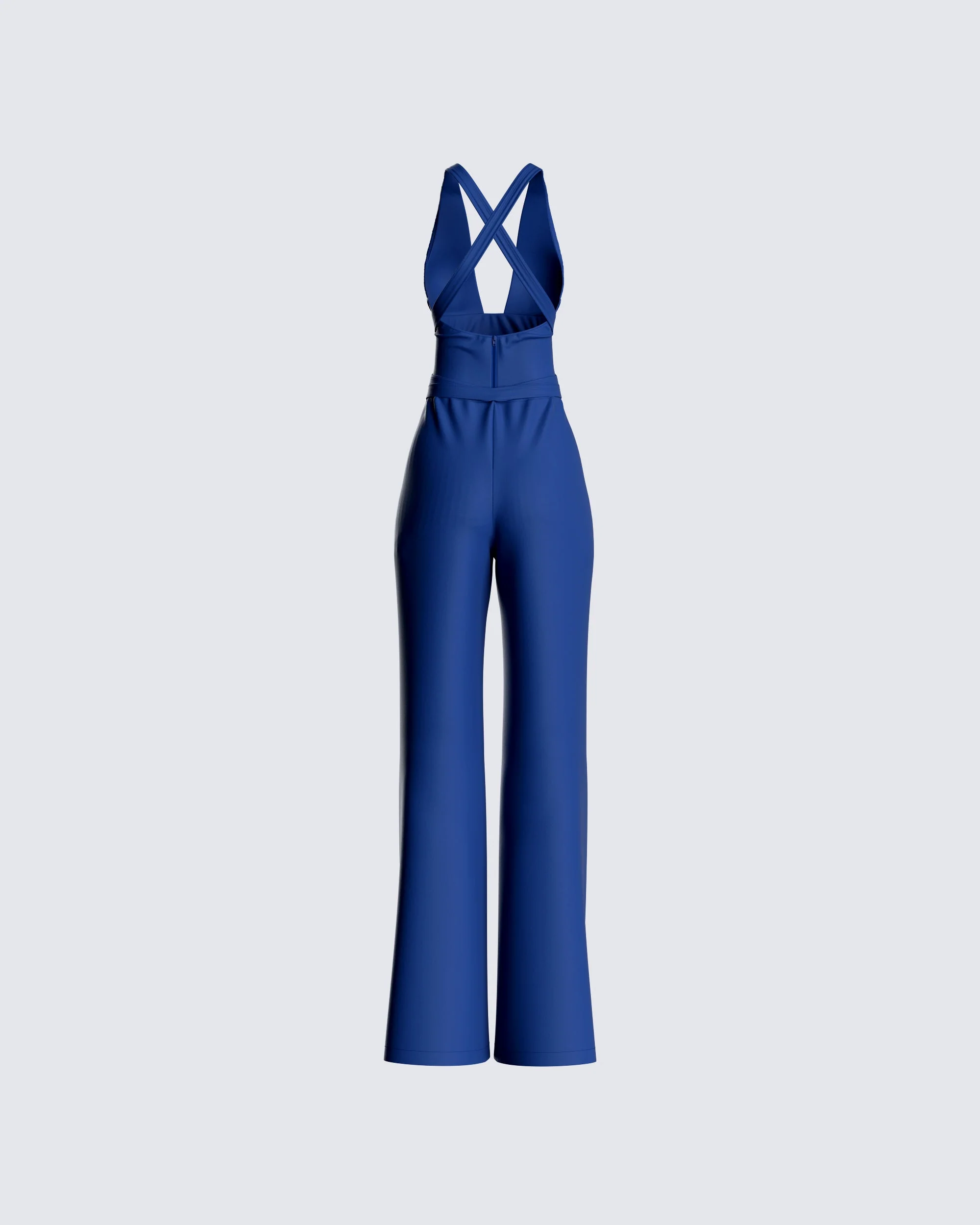 Valentina Blue Halter Jumpsuit - Image 3