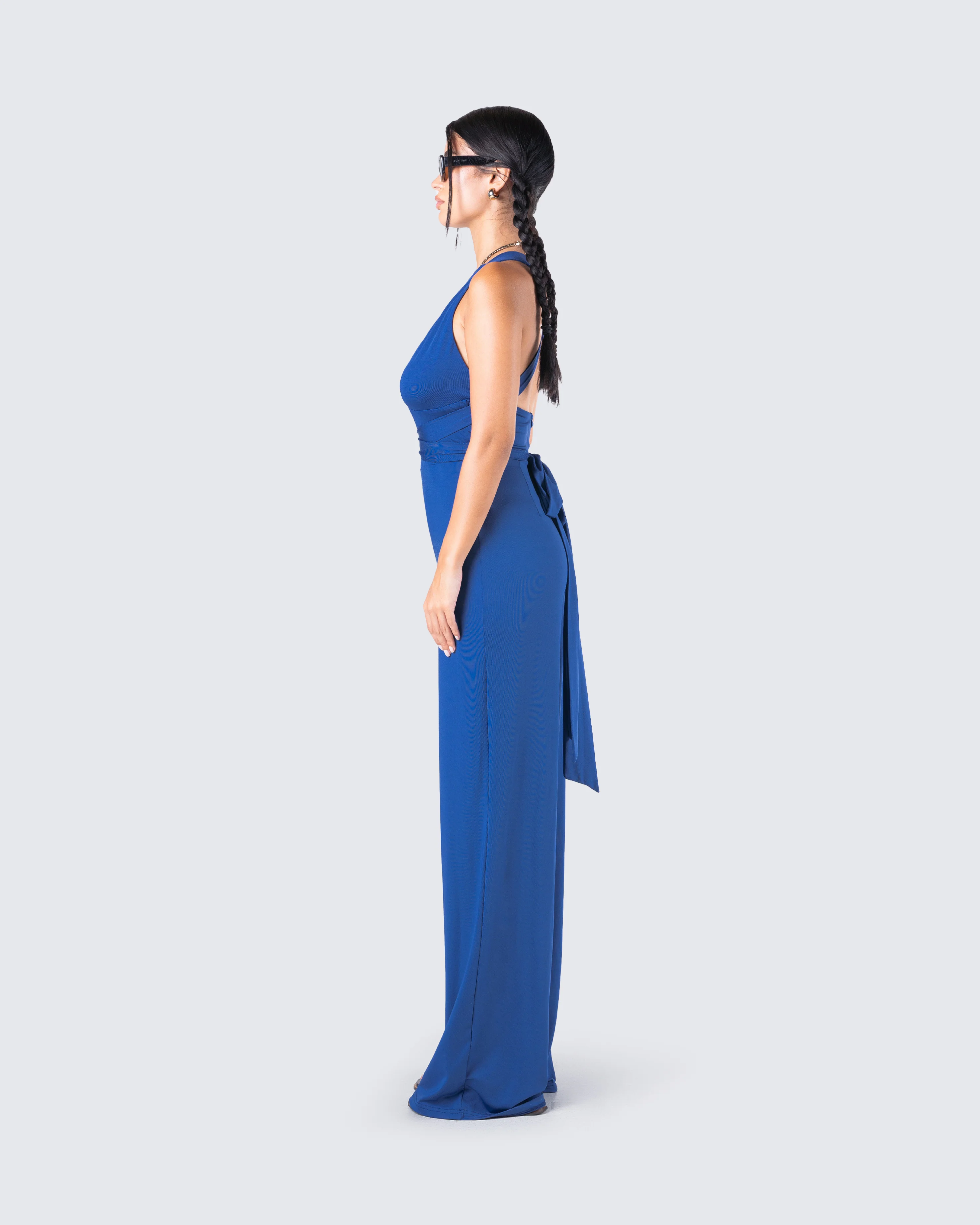 Valentina Blue Halter Jumpsuit - Image 6