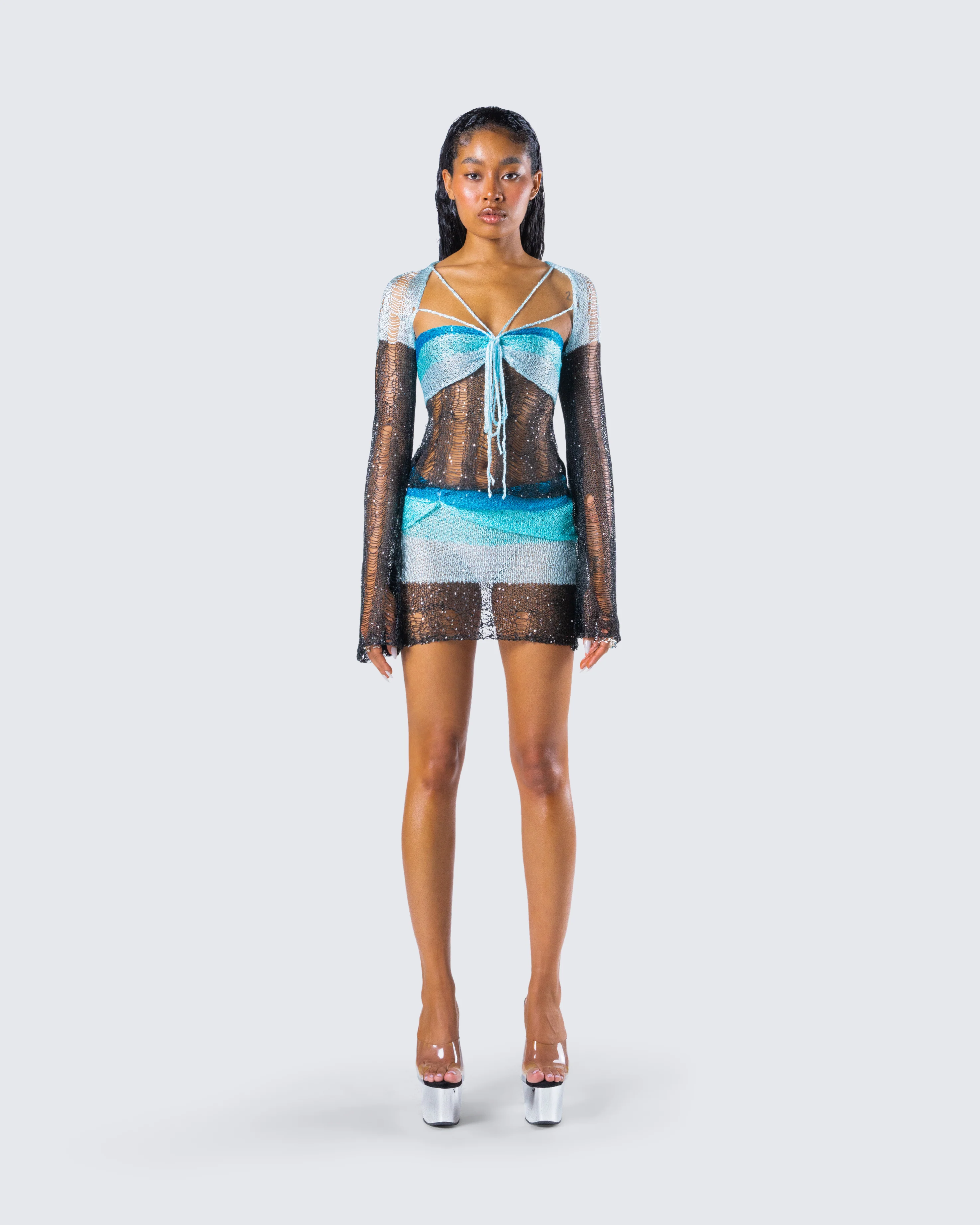 Vanessa Black Sequin Knit Set - Image 4