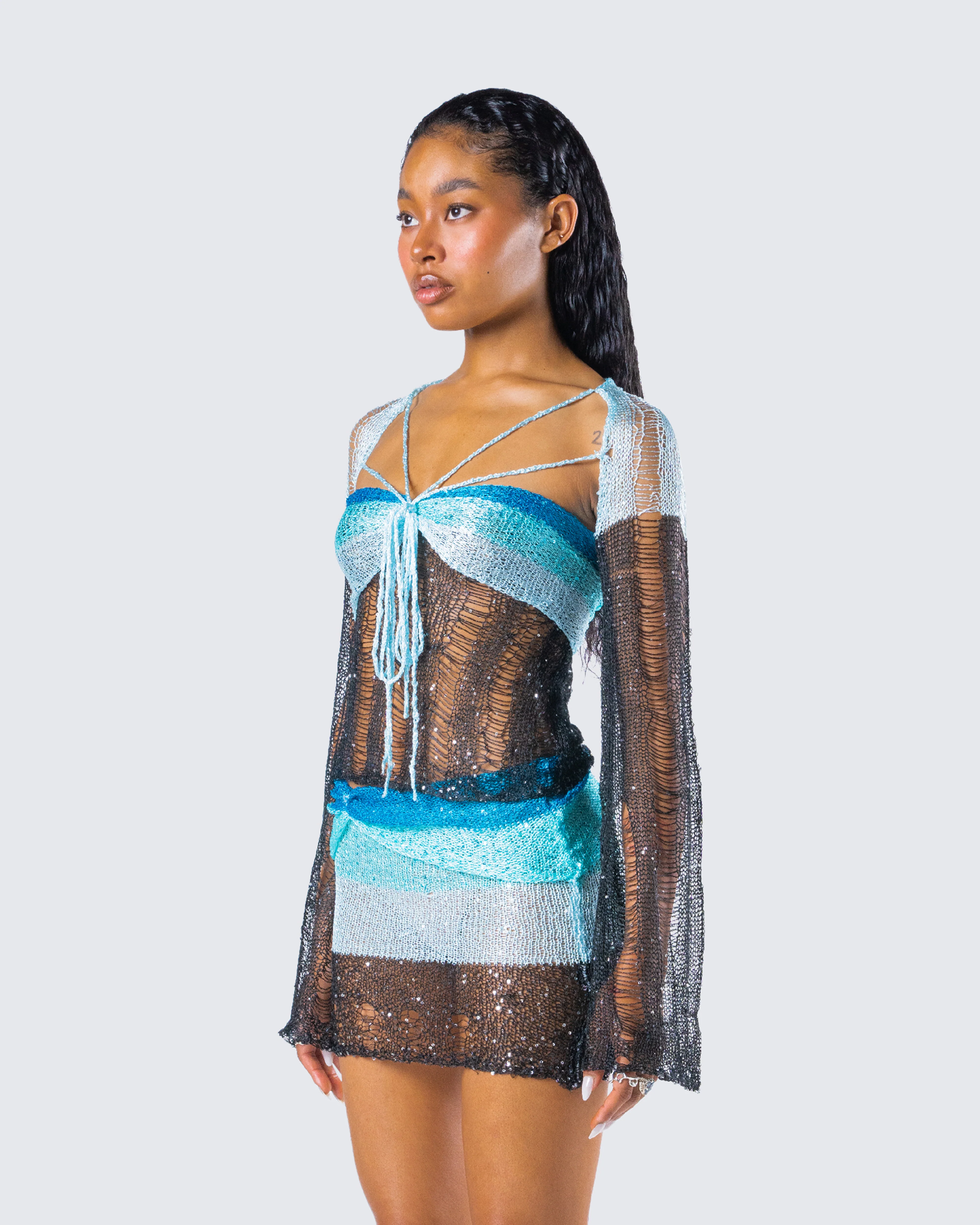 Vanessa Black Sequin Knit Top - Image 5
