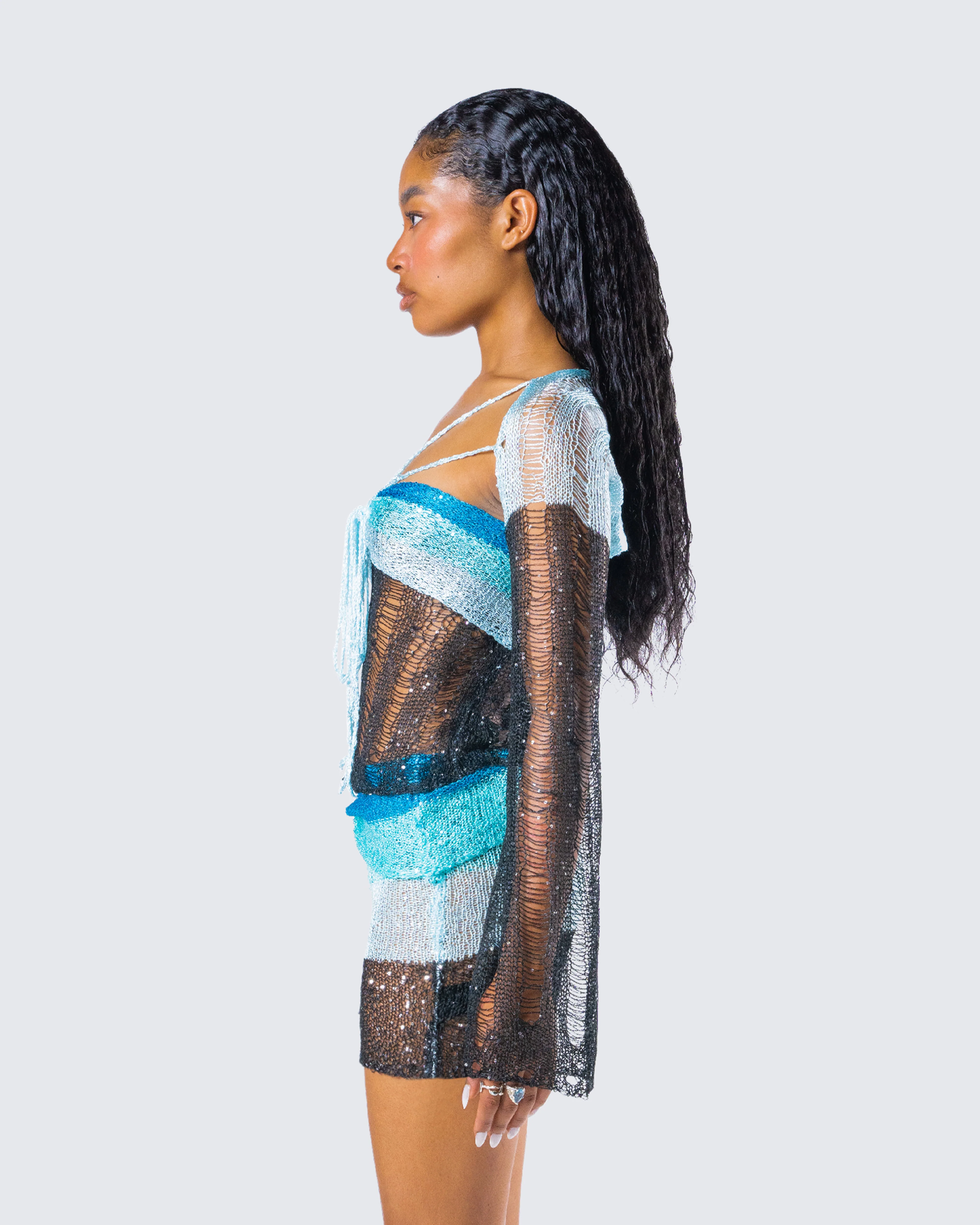 Vanessa Black Sequin Knit Top - Image 6