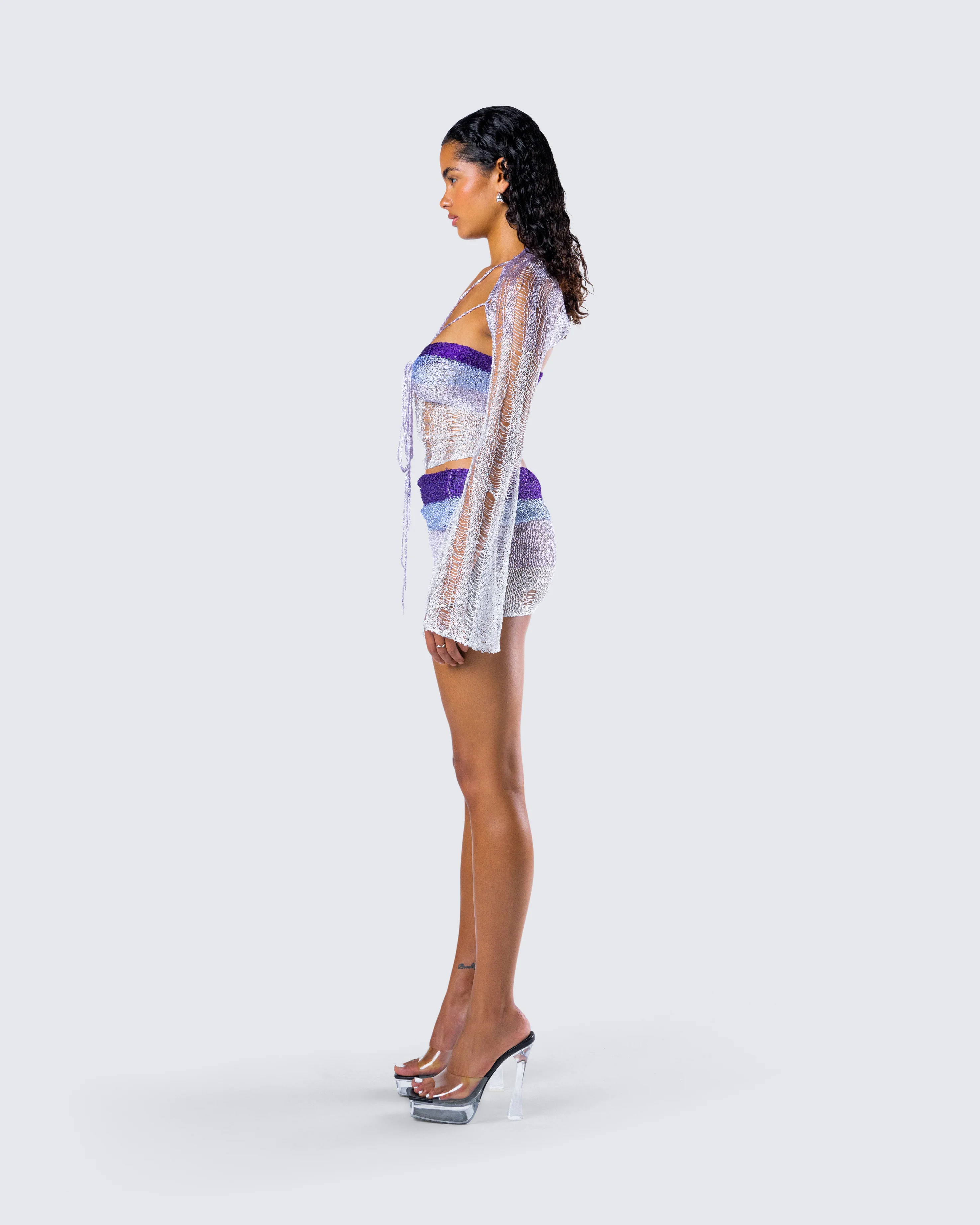 Vanessa Purple Sequin Knit Set - Image 6