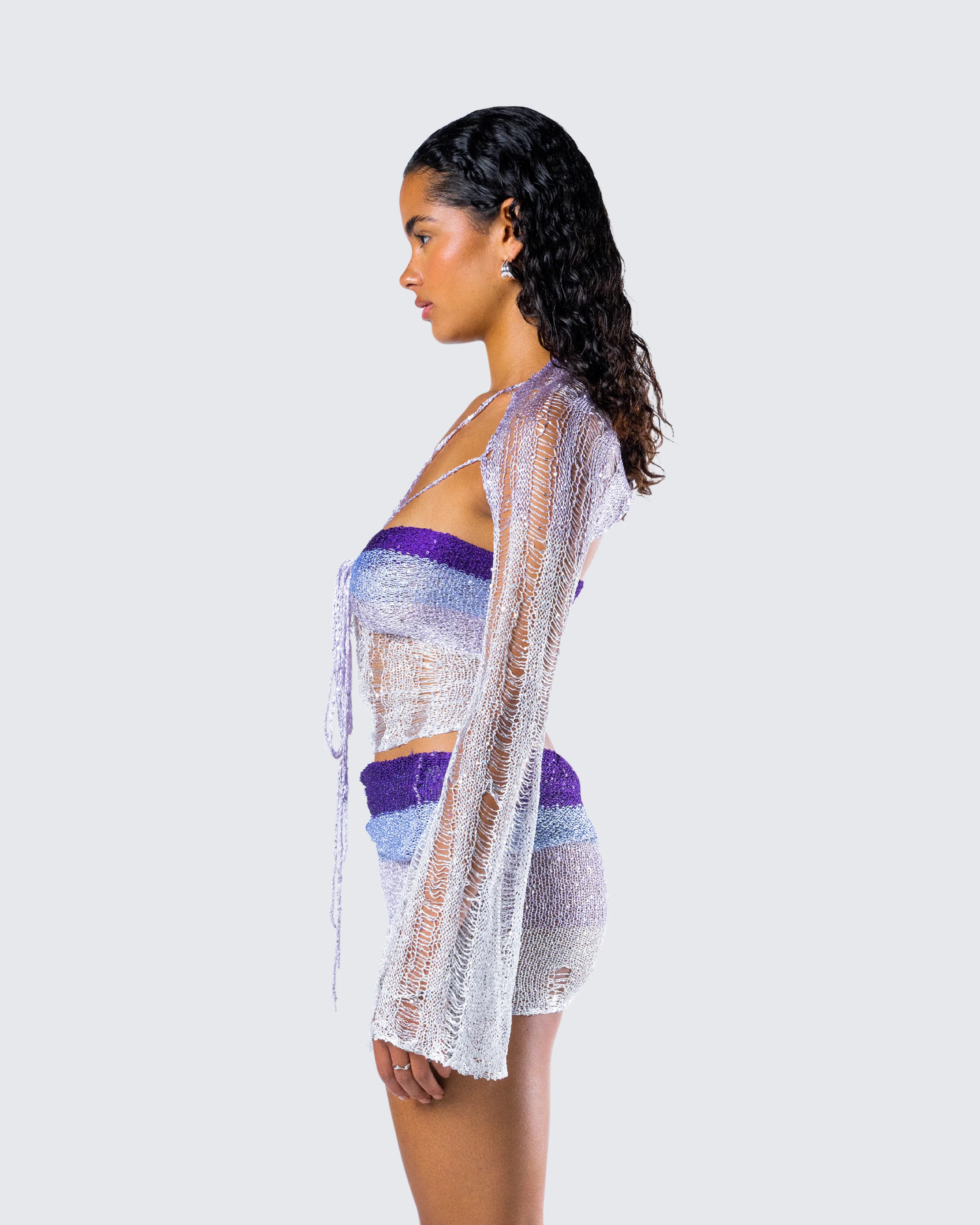 Vanessa Purple Sequin Knit Top - Image 6