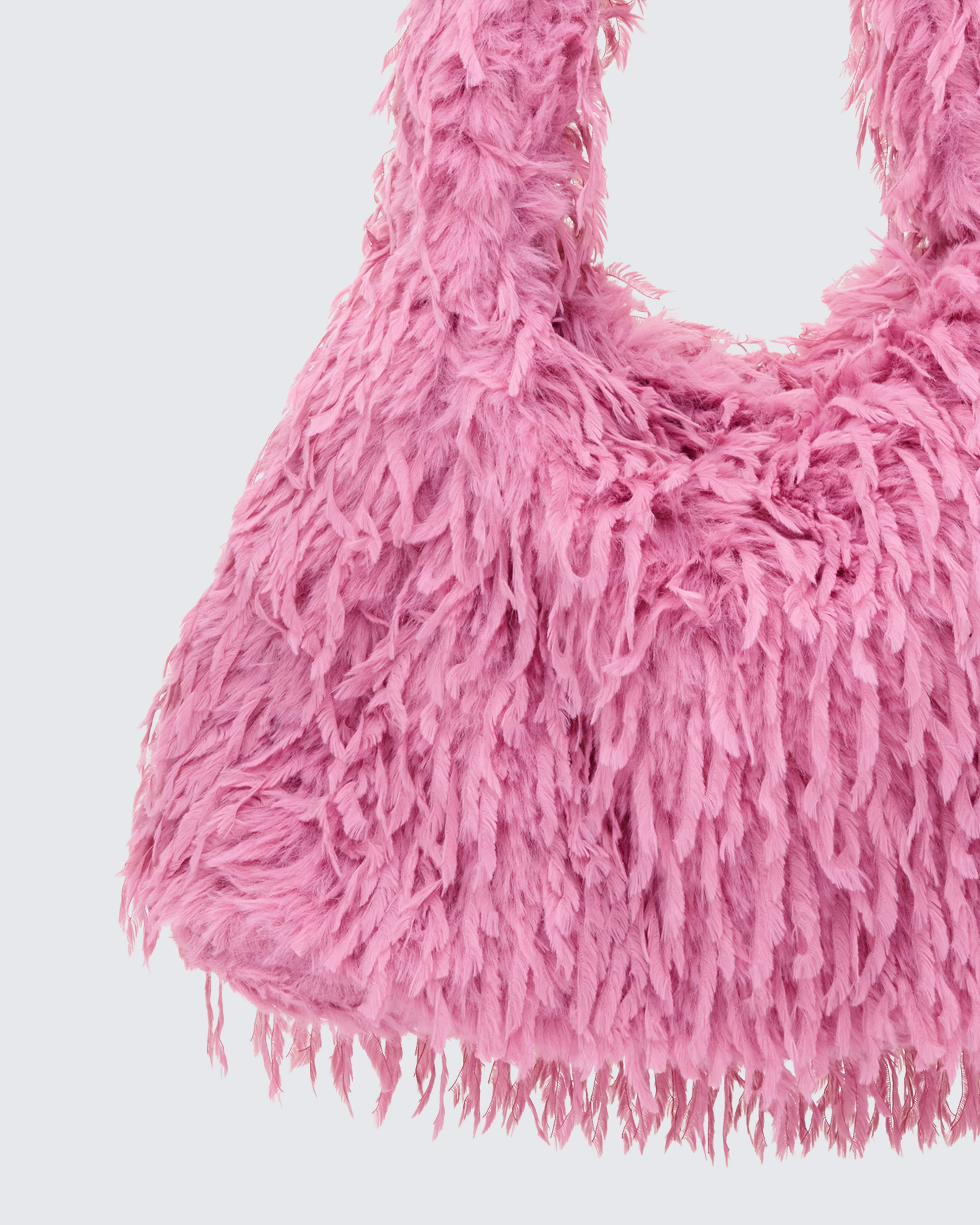 Veda Dusty Pink Ruched Hobo Bag - Image 3