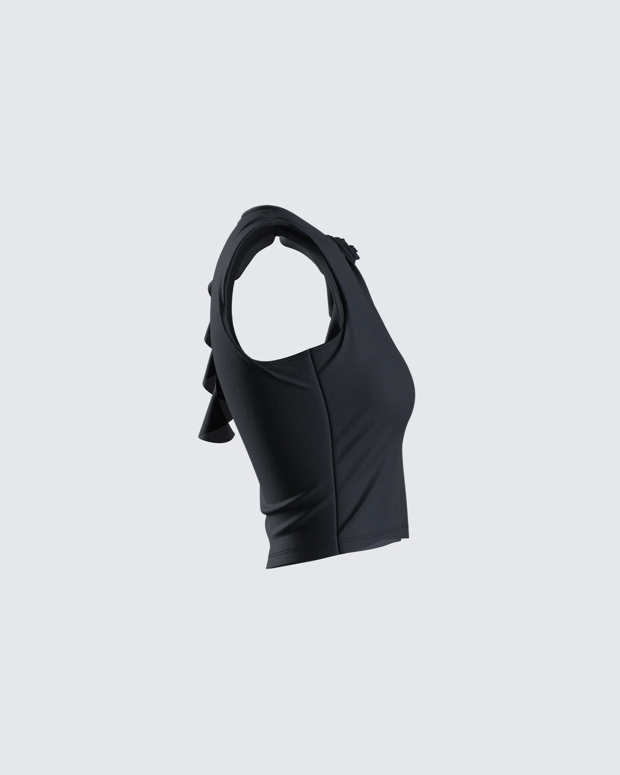 Veeti Black Jersey Crop Top - Image 2