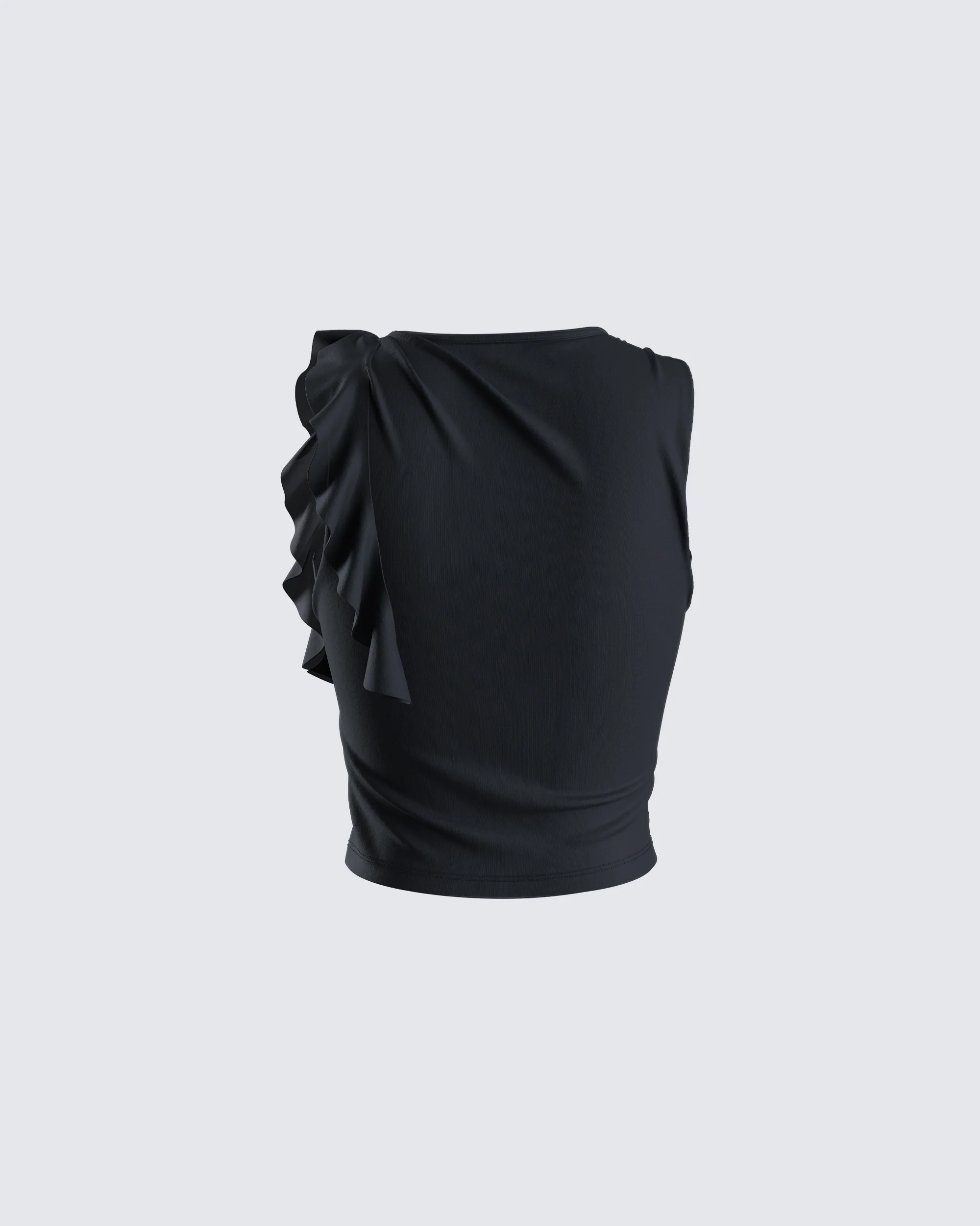 Veeti Black Jersey Crop Top - Image 3
