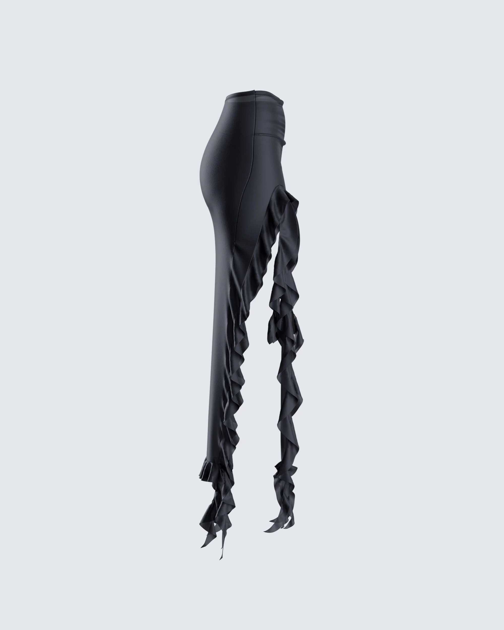 Veeti Black Jersey Ruffle Skirt - Image 2